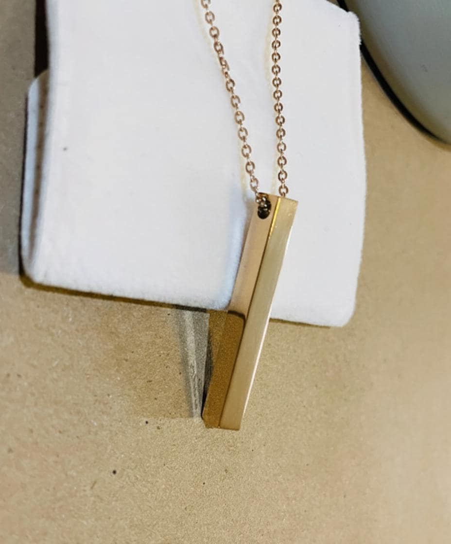 Bar Necklace: Slim Pendant, Minimalist Jewelry