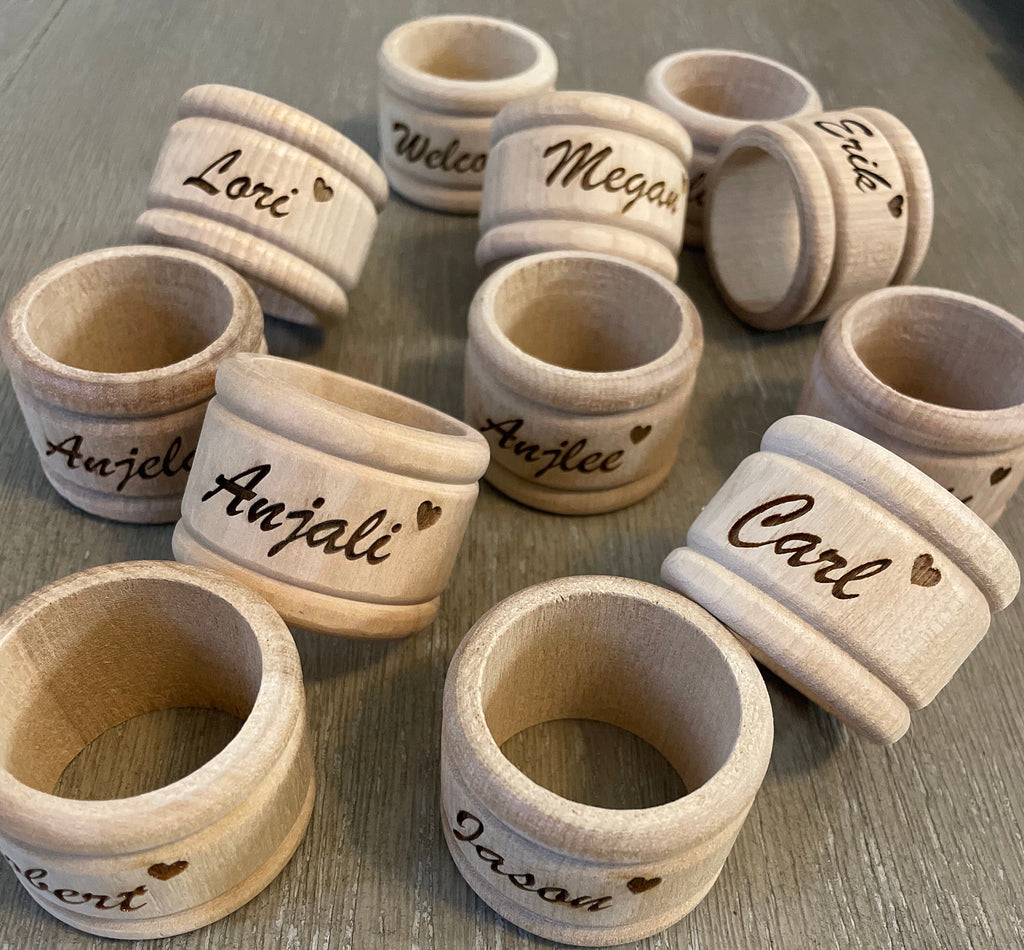 Engraved Wooden Napkin Ring