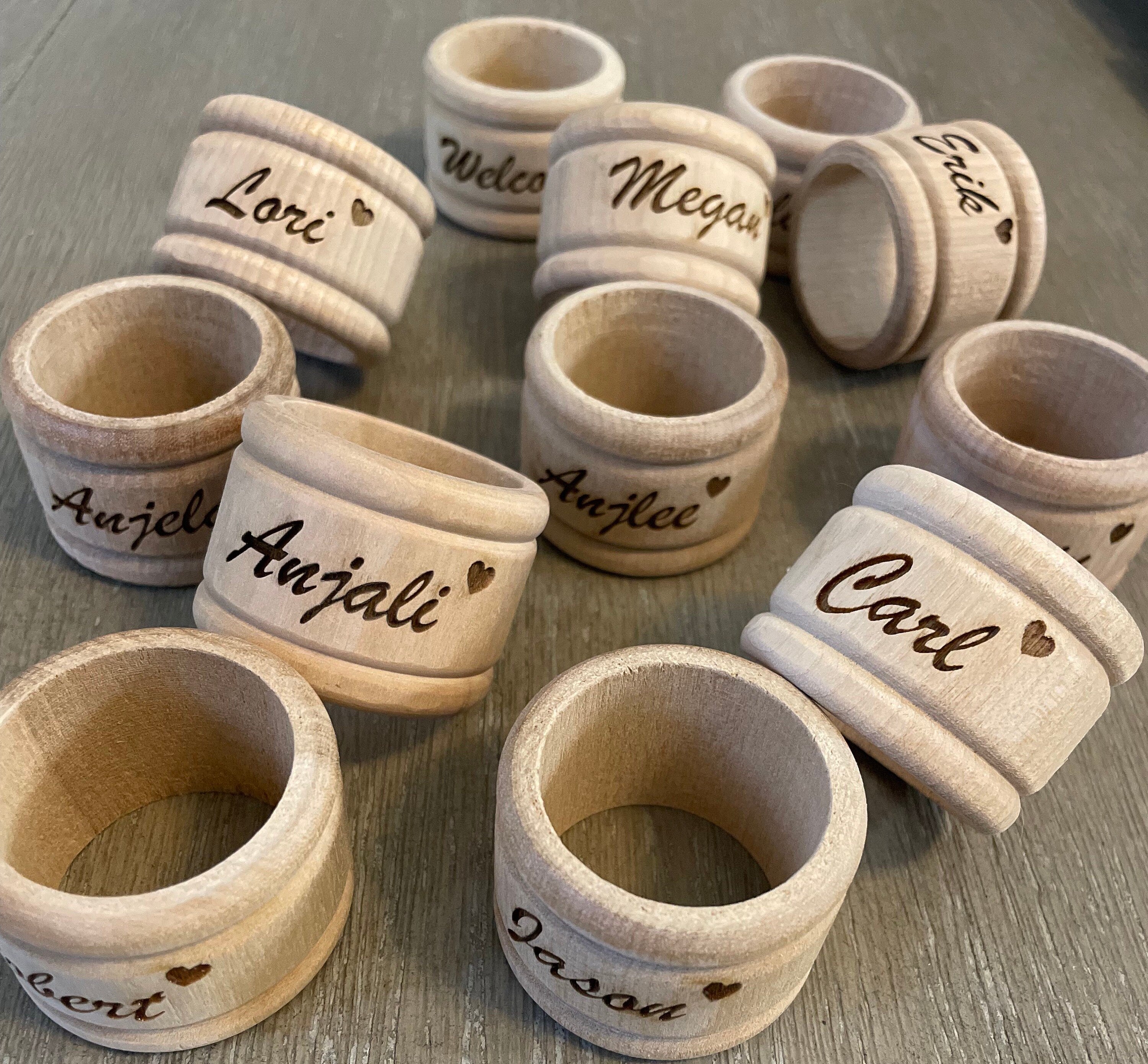 Engraved Wooden Napkin Ring