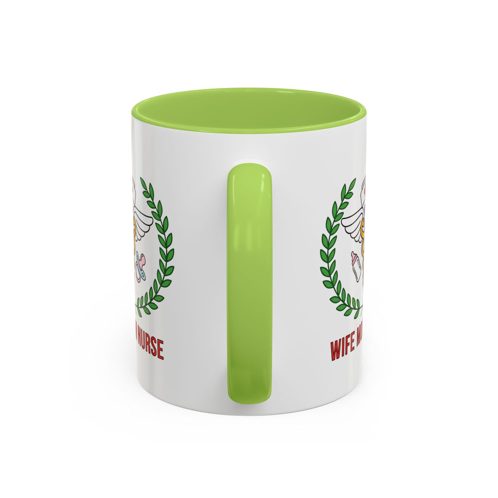 Wife Mom Nurse Accent Coffee Mug | Gift for Nurses, Mom's Coffee Cup, Cute Healthcare Mug, Personalized Nurse Gift, Humor Mug