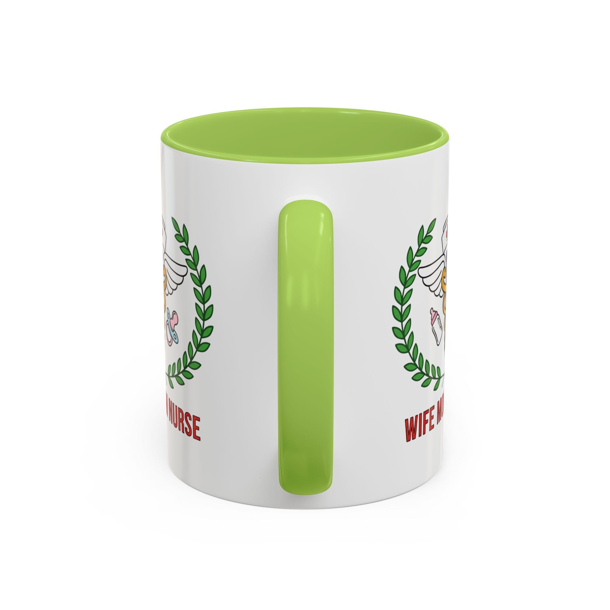 Wife Mom Nurse Accent Coffee Mug | Gift for Nurses, Mom's Coffee Cup, Cute Healthcare Mug, Personalized Nurse Gift, Humor Mug