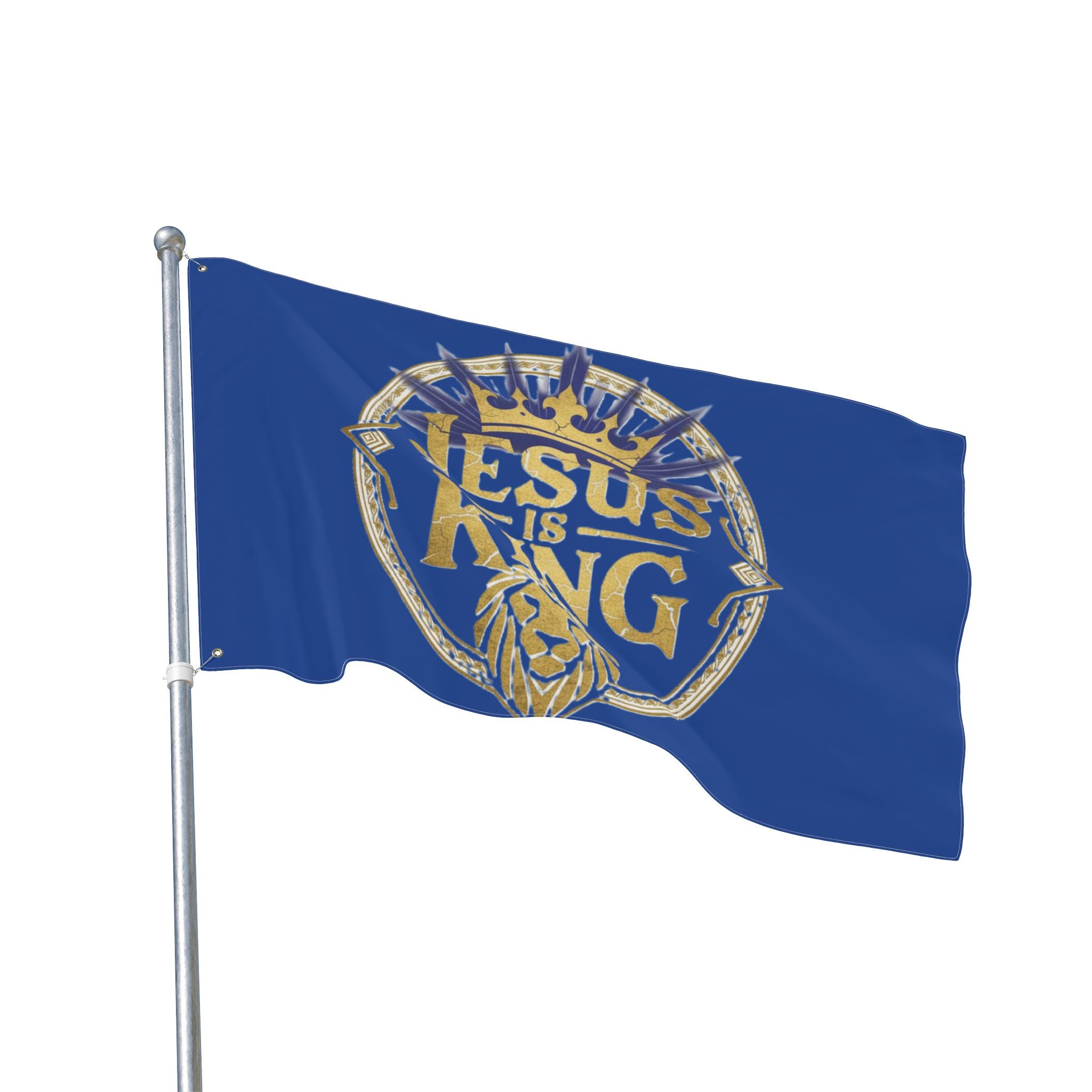 Jesus Is King Crown Lion flag | Double-sided Religious Flag, Christian Decor