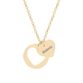 Engraved Heart Charm Necklace | Heart Cutout Pendant Necklace