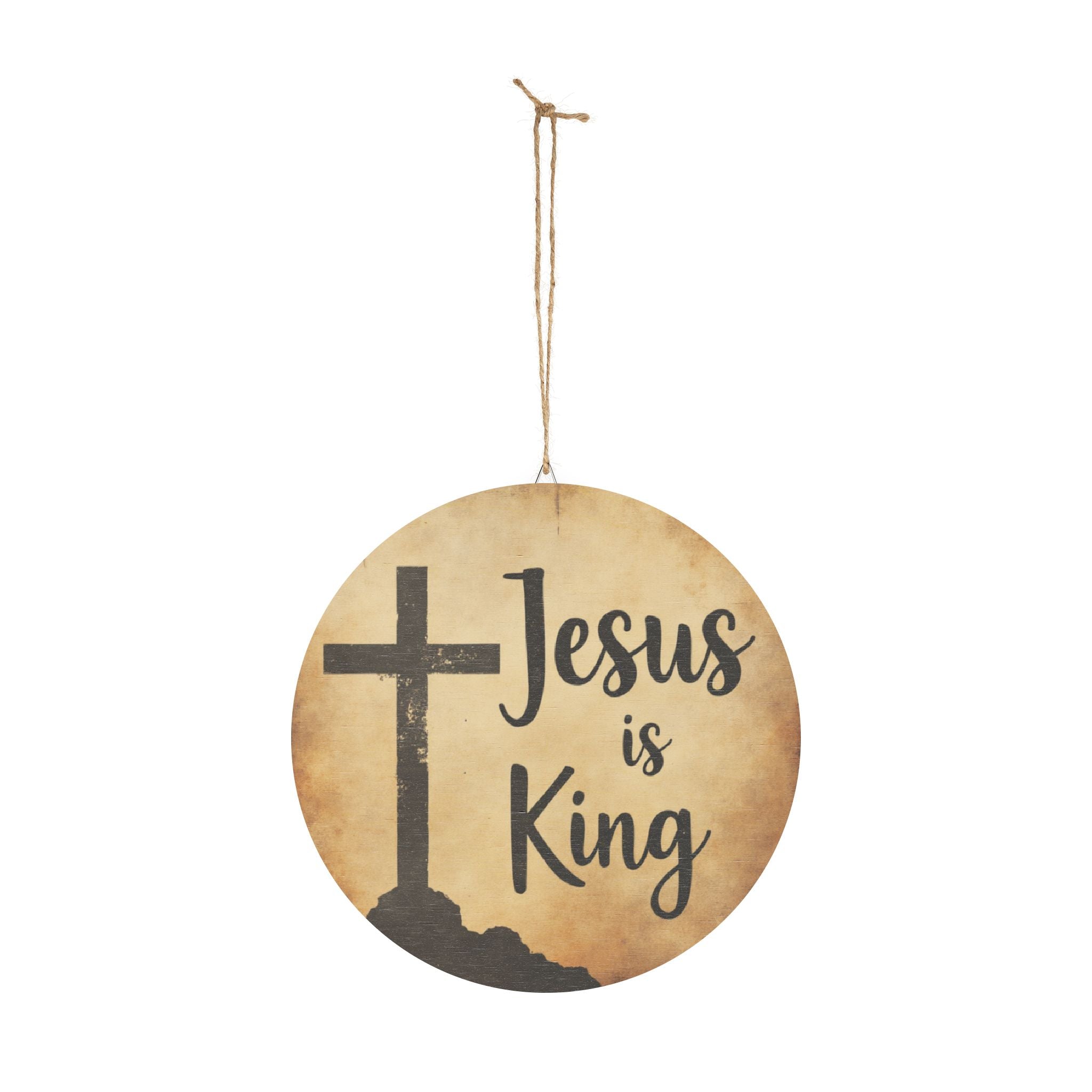 Jesus is King Wood Sign - Rustic Christian Decor, Faith Wall Art, Home Blessing, Religious Gift, Inspirational Wall Hanging