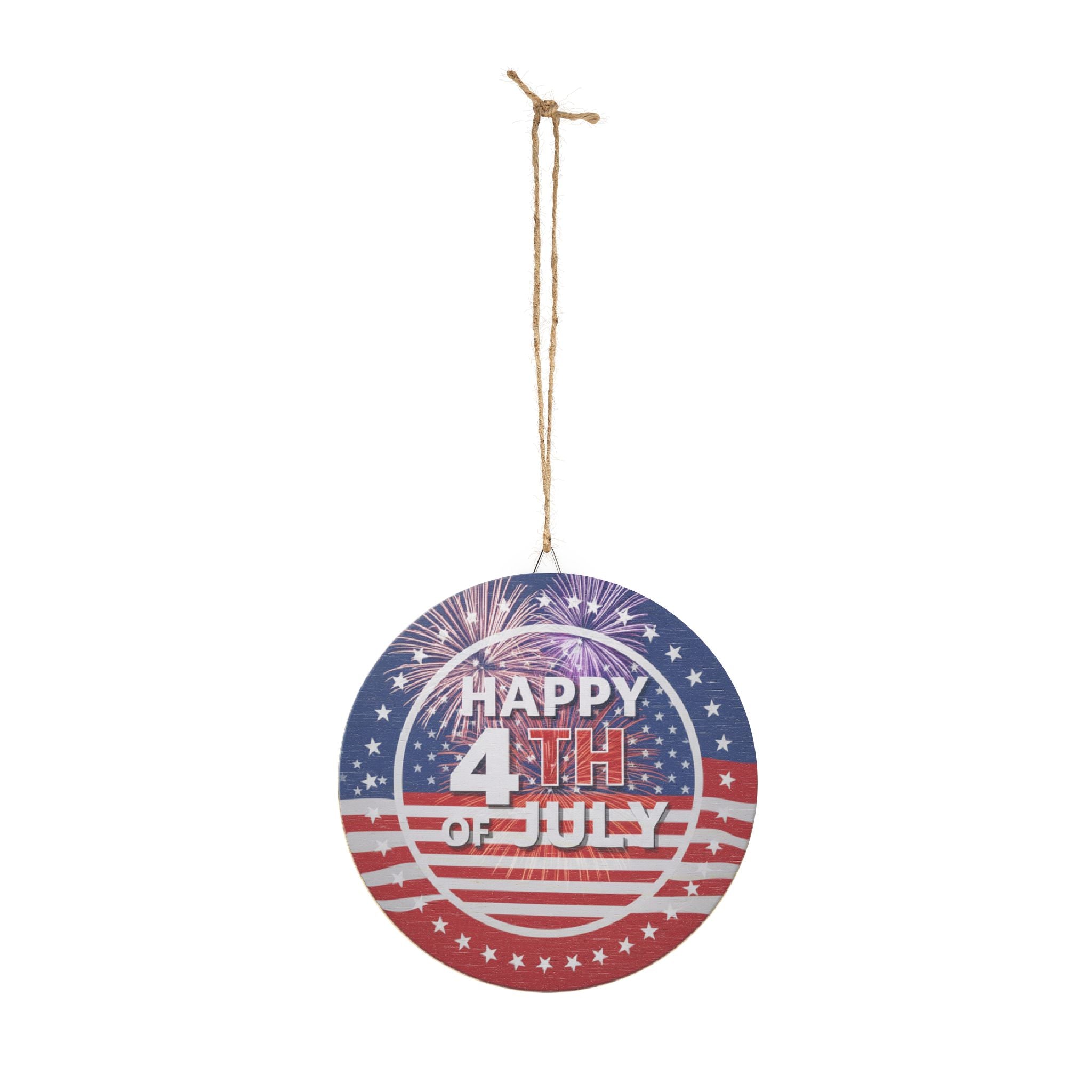 Patriotic Wood Sign, Happy 4th of July Decor, Independence Day Wall Art, Festive Home Decoration, Holiday Celebration Sign
