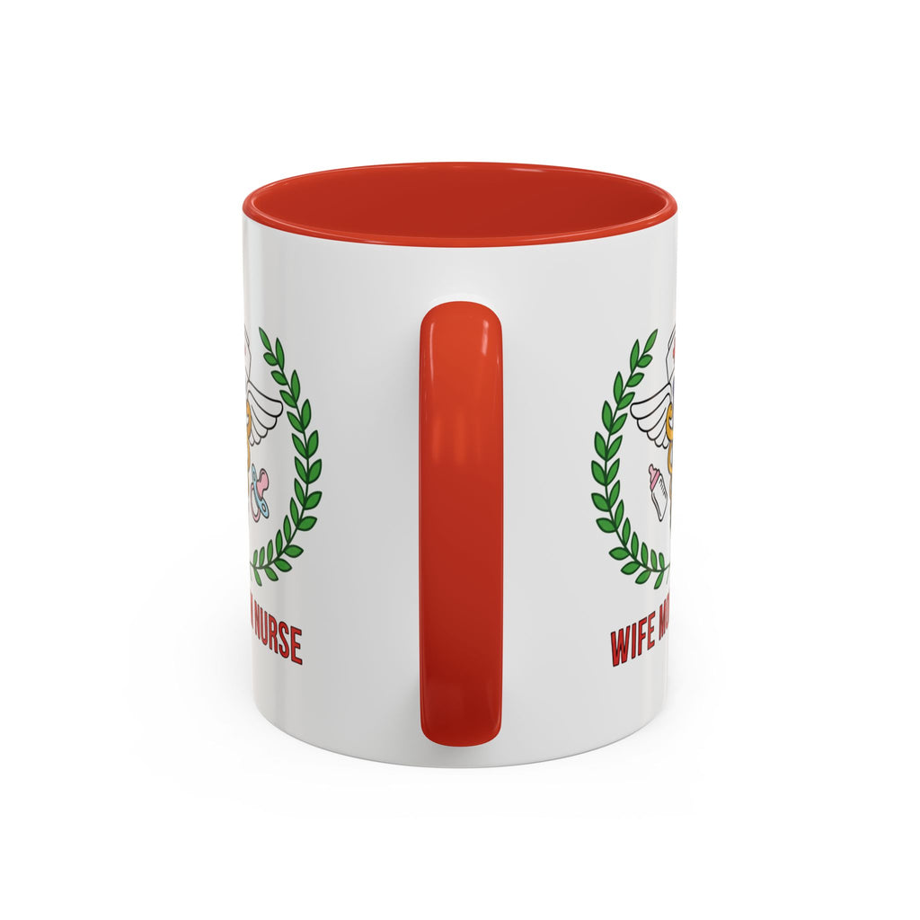 Wife Mom Nurse Accent Coffee Mug | Gift for Nurses, Mom's Coffee Cup, Cute Healthcare Mug, Personalized Nurse Gift, Humor Mug