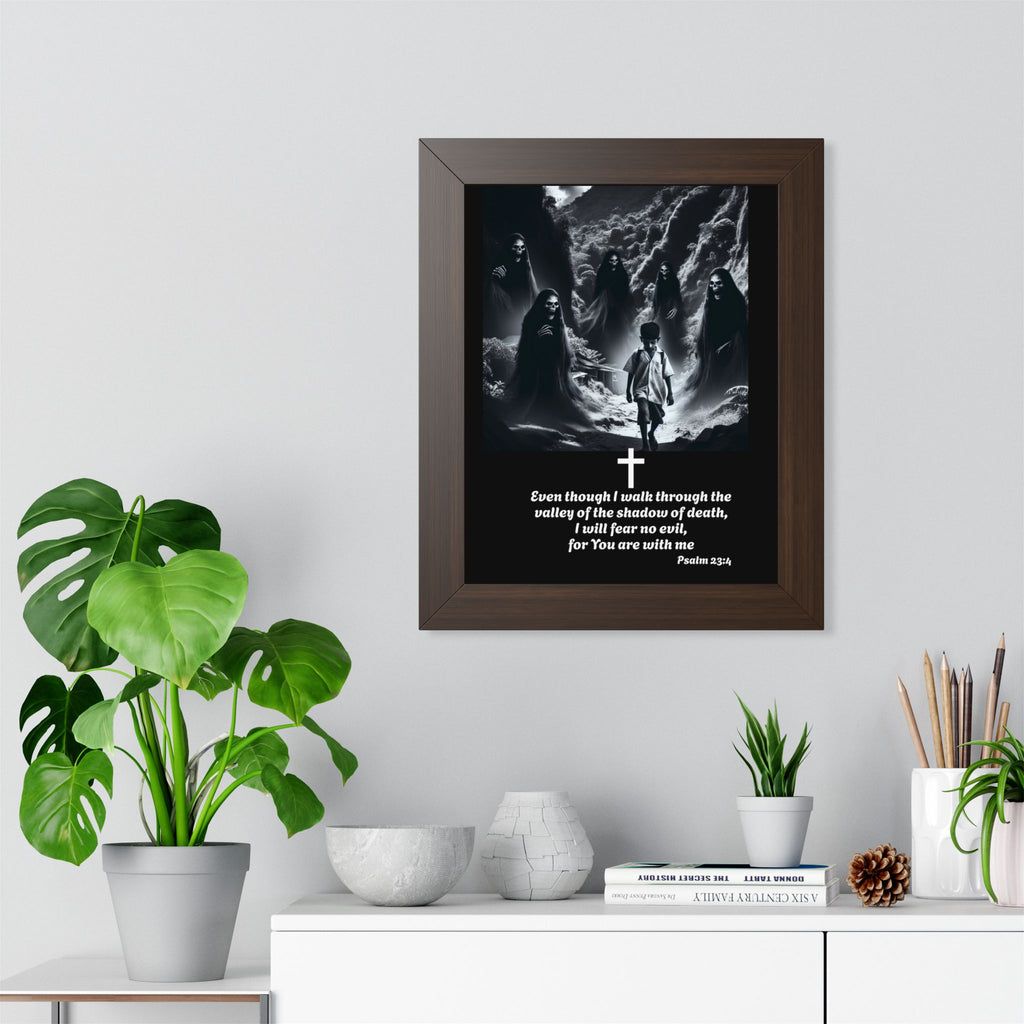 Psalm 23:4 Framed Vertical Poster