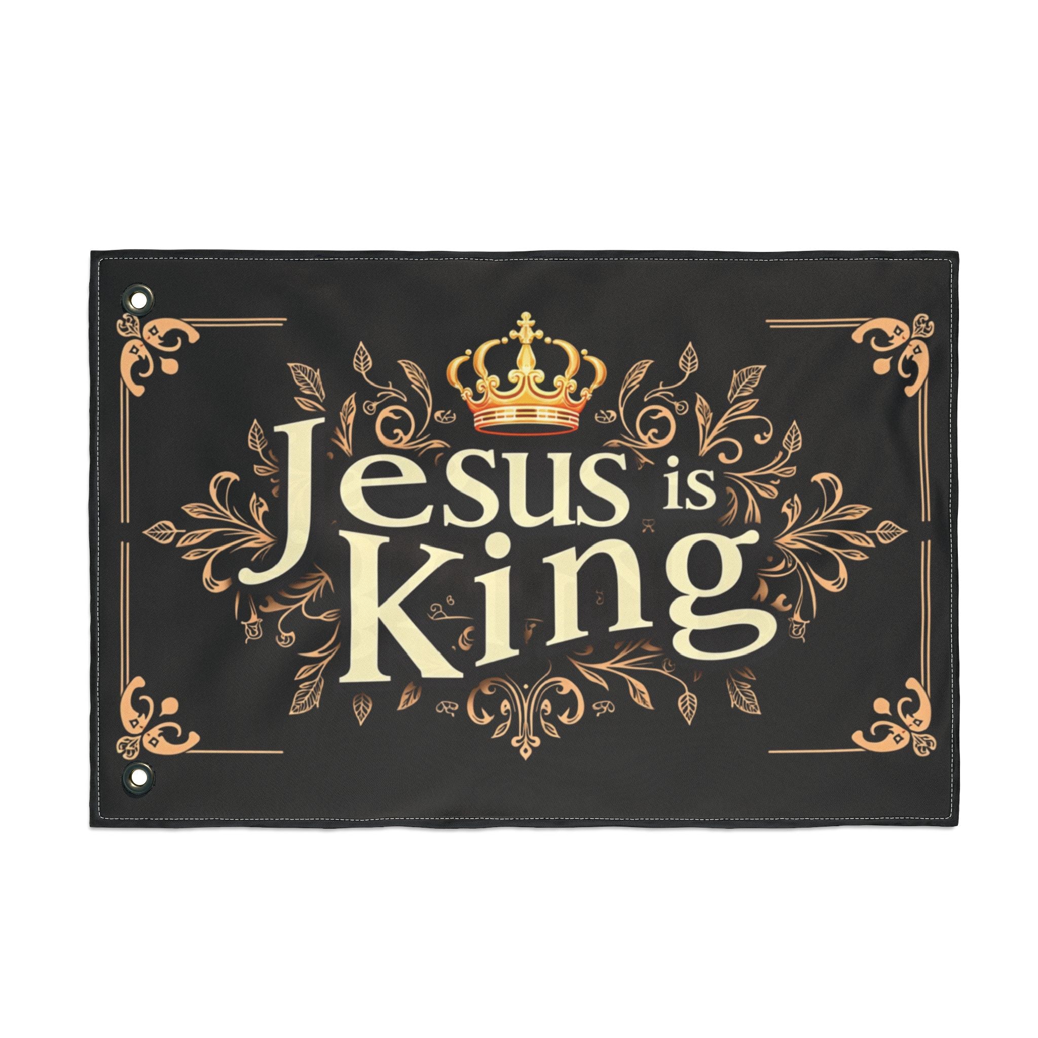 Jesus Is King flag Double Sided Flag | Christian home decor, outdoor banner