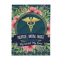 Nurse Family Fleece Blanket | Cozy Gift for Nurse Moms | Medical Decor, Floral Throw, Personalized Blanket, Mother's Day Gift, Home Decor