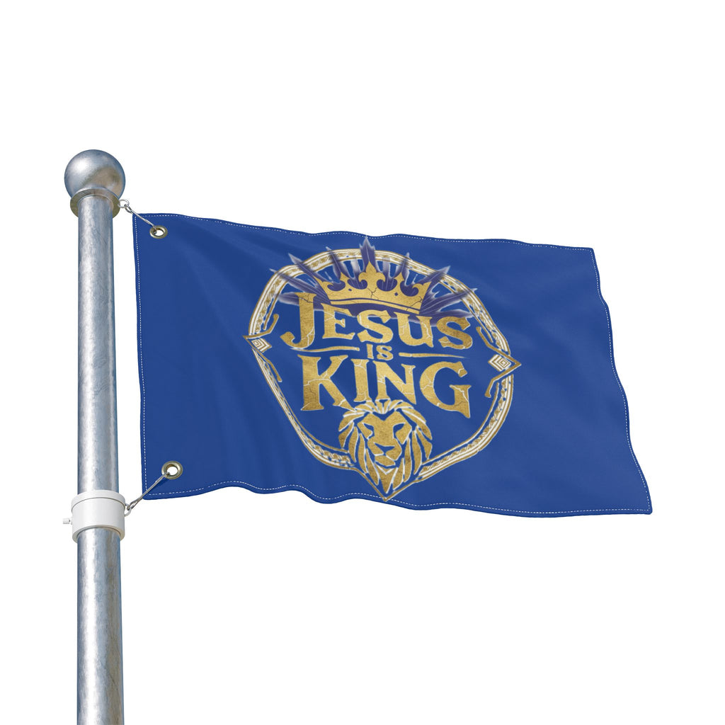 Jesus Is King Crown Lion flag | Double-sided Religious Flag, Christian Decor
