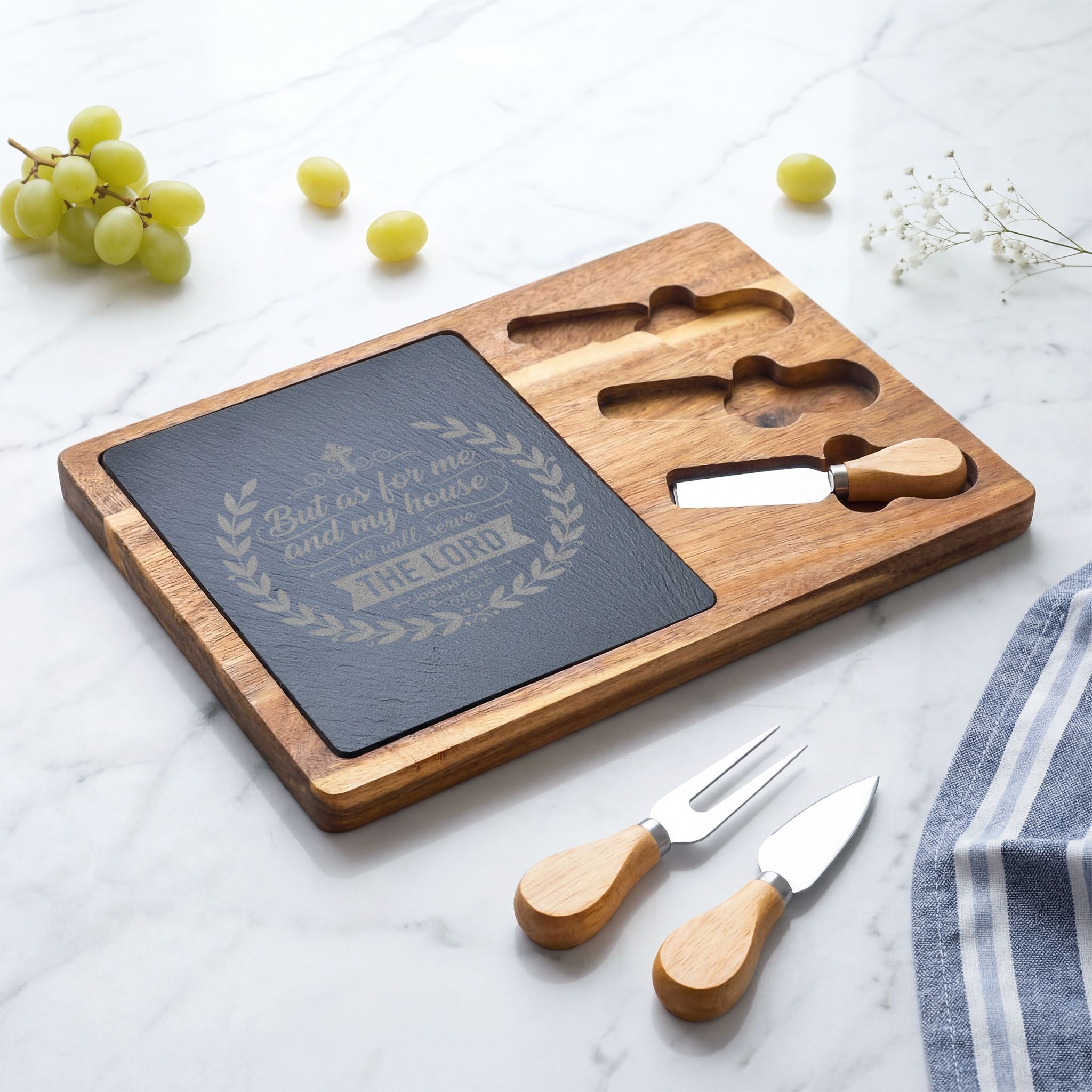 But As For Me and My House engraved Charcuterie Board