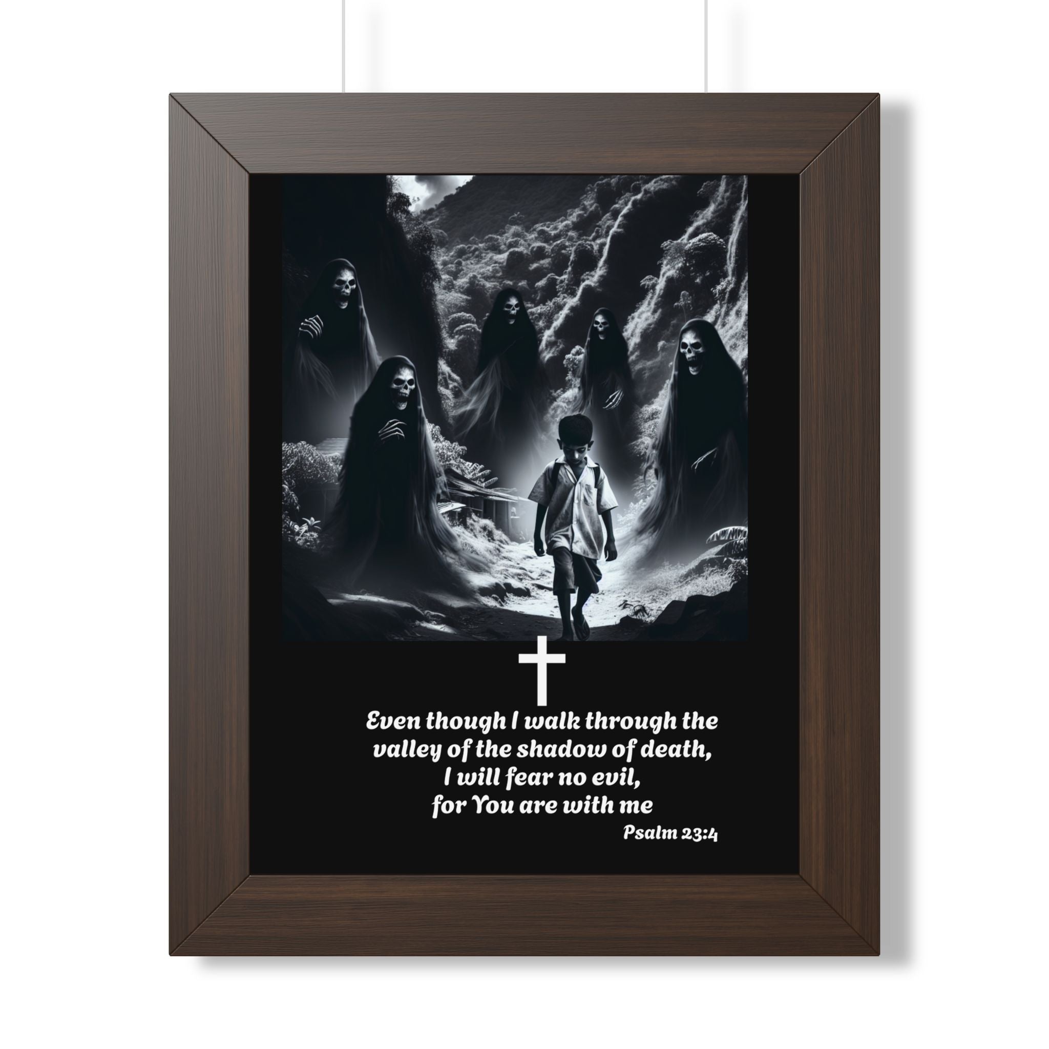Psalm 23:4 Framed Vertical Poster
