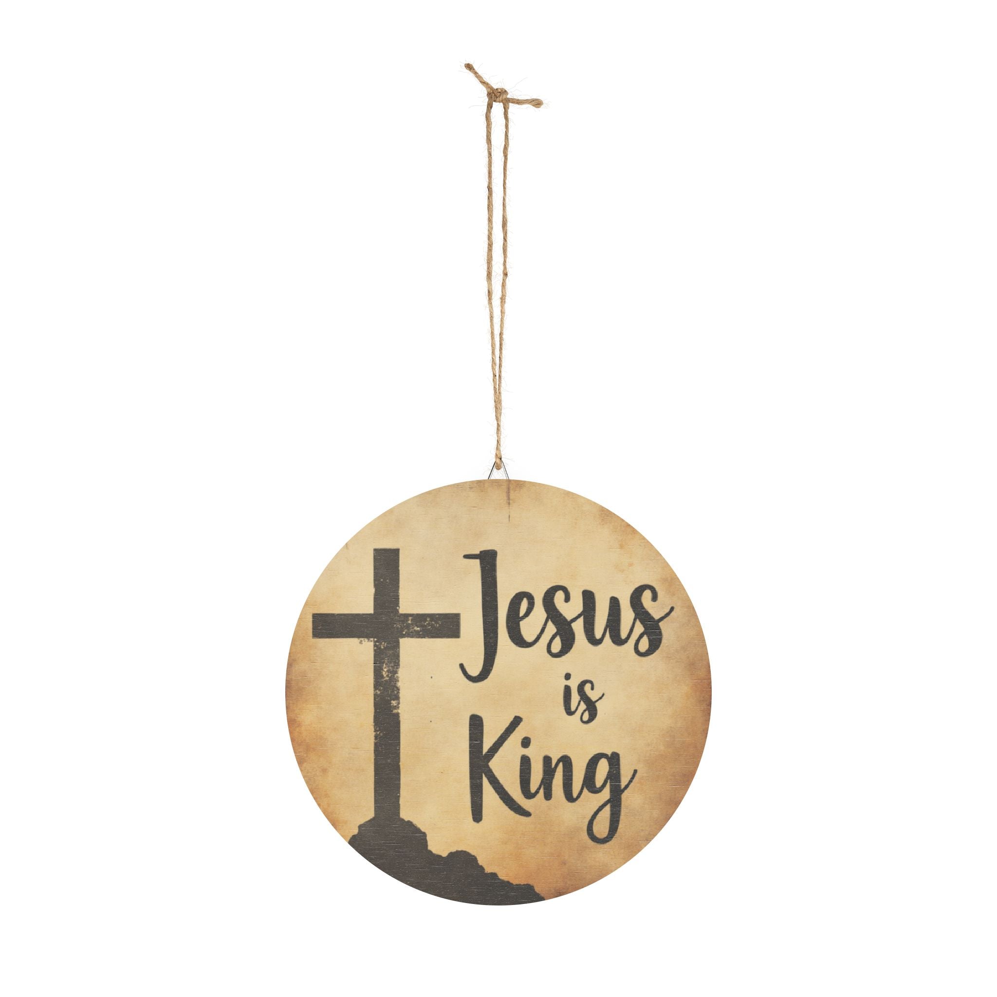 Jesus is King Wood Sign - Rustic Christian Decor, Faith Wall Art, Home Blessing, Religious Gift, Inspirational Wall Hanging
