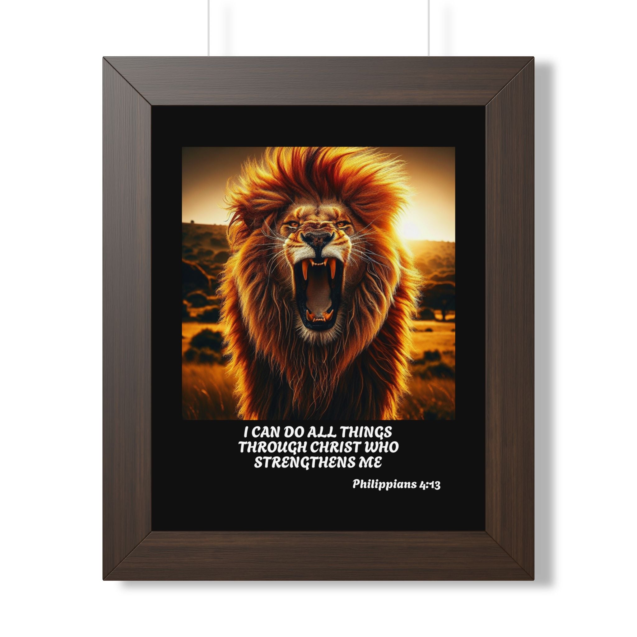 Philippians 4:13 Inspirational Framed Vertical Poster