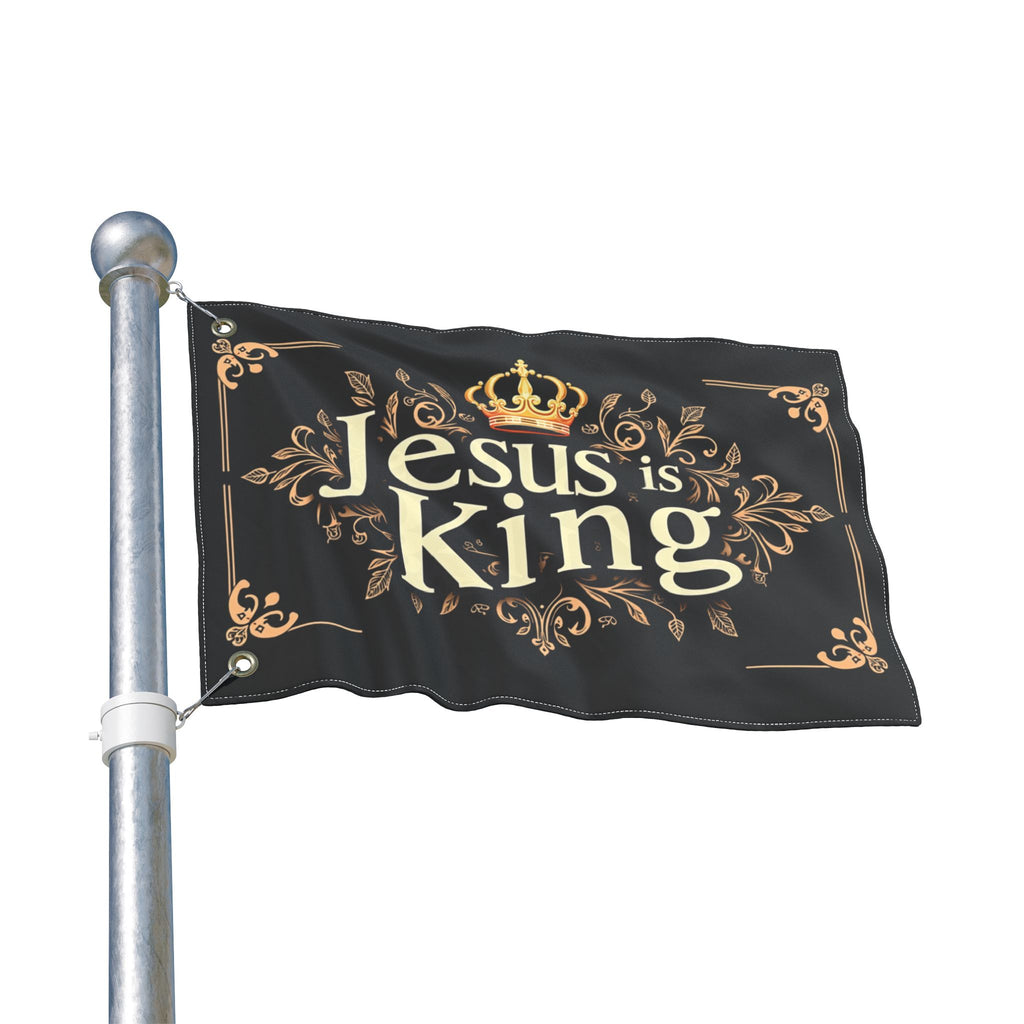 Jesus Is King flag Double Sided Flag | Christian home decor, outdoor banner