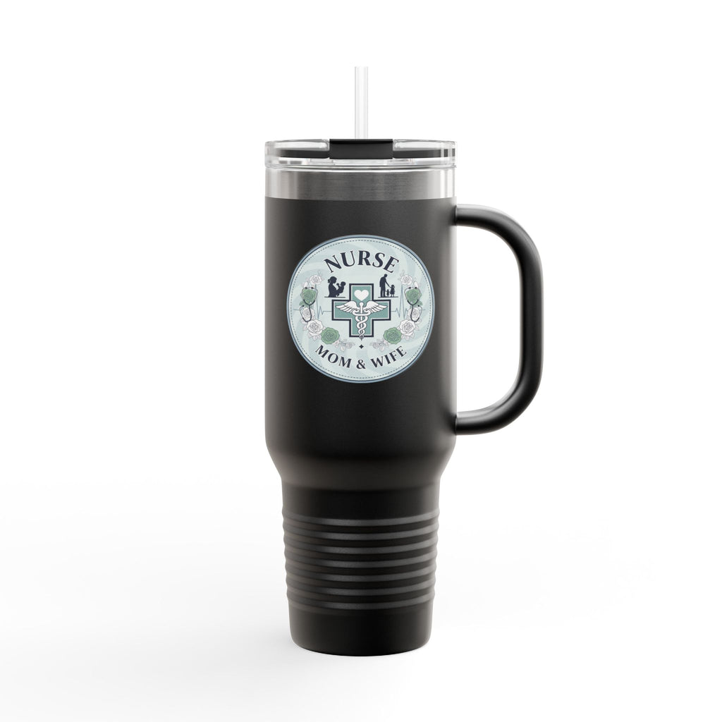 Nurse Mom & Wife Insulated Travel Mug, 40oz - Perfect for Coffee Lovers, Gifts for Nurses, Stylish Hydro Flask, Reusable Drinkware, [...]