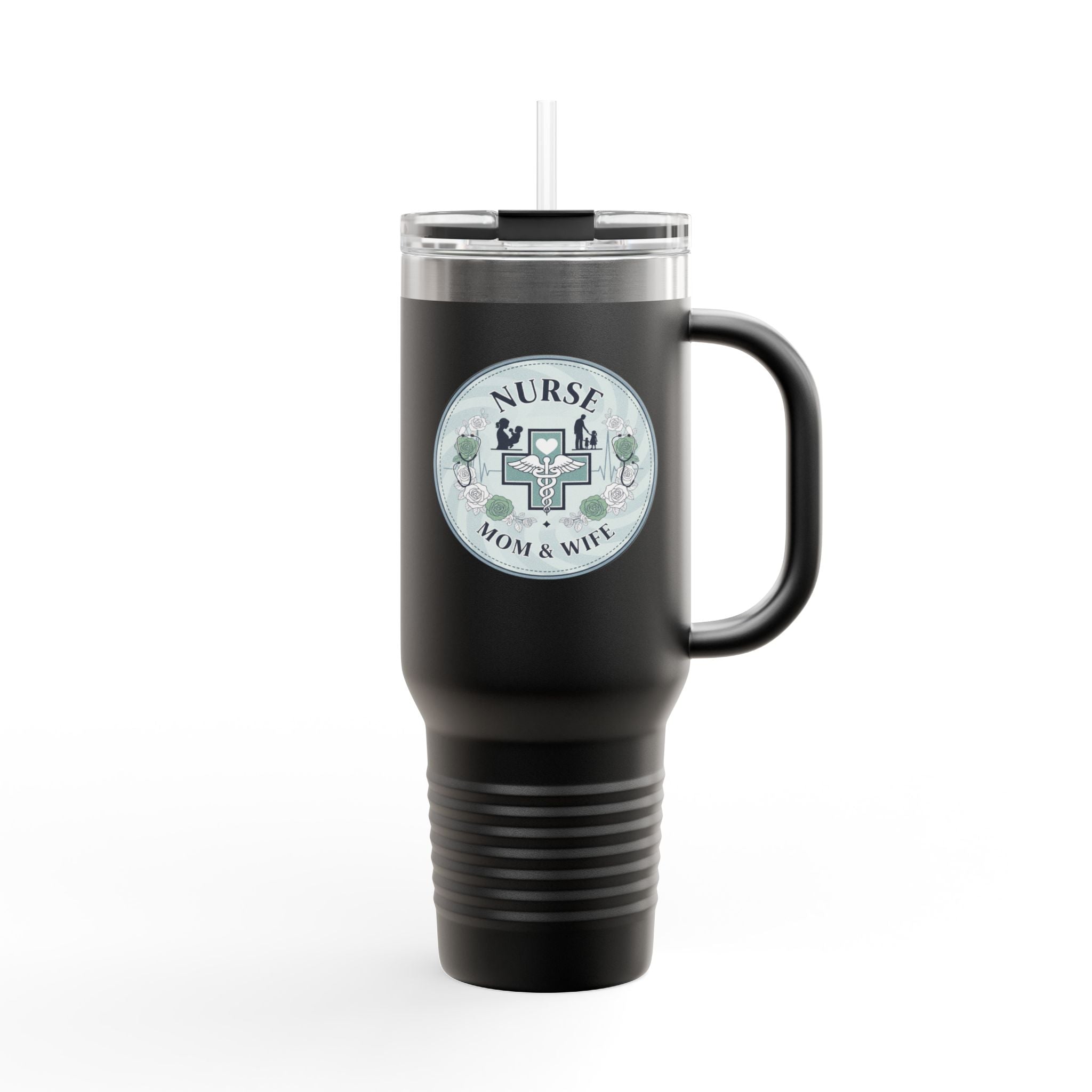 Nurse Mom & Wife Insulated Travel Mug, 40oz - Perfect for Coffee Lovers, Gifts for Nurses, Stylish Hydro Flask, Reusable Drinkware, [...]