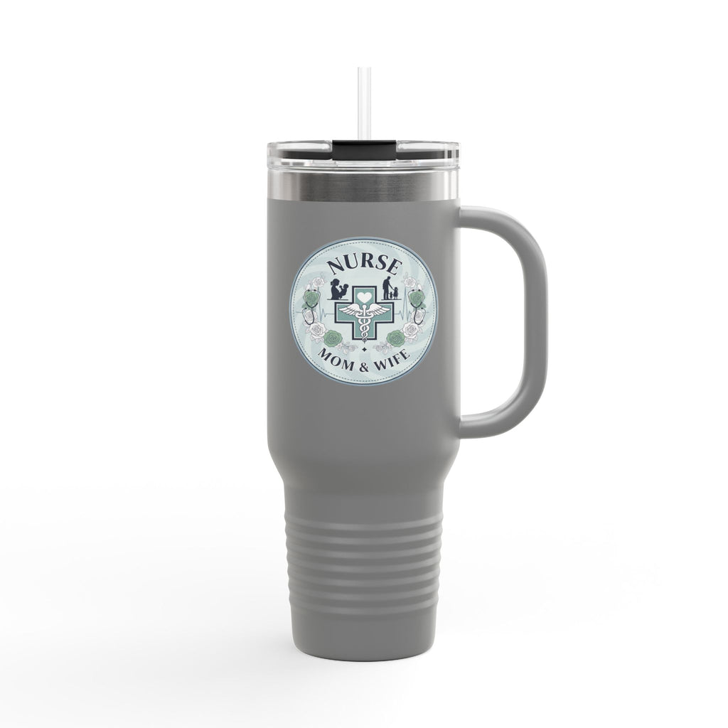 Nurse Mom & Wife Insulated Travel Mug, 40oz - Perfect for Coffee Lovers, Gifts for Nurses, Stylish Hydro Flask, Reusable Drinkware, [...]