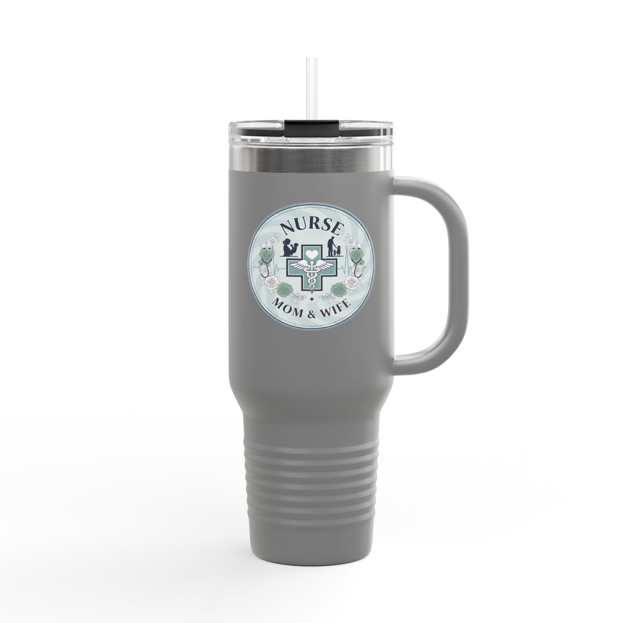 Nurse Mom & Wife Insulated Travel Mug, 40oz - Perfect for Coffee Lovers, Gifts for Nurses, Stylish Hydro Flask, Reusable Drinkware, [...]
