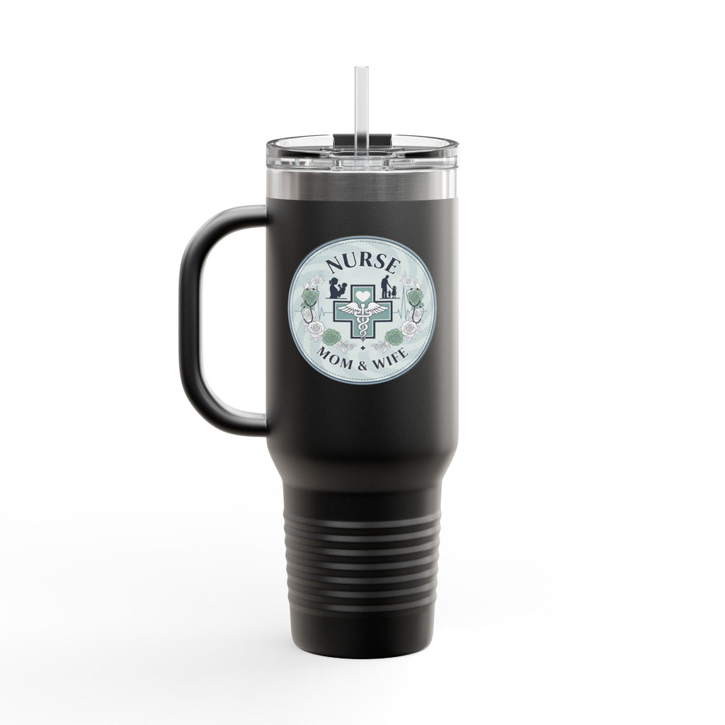 Nurse Mom & Wife Insulated Travel Mug, 40oz - Perfect for Coffee Lovers, Gifts for Nurses, Stylish Hydro Flask, Reusable Drinkware, [...]