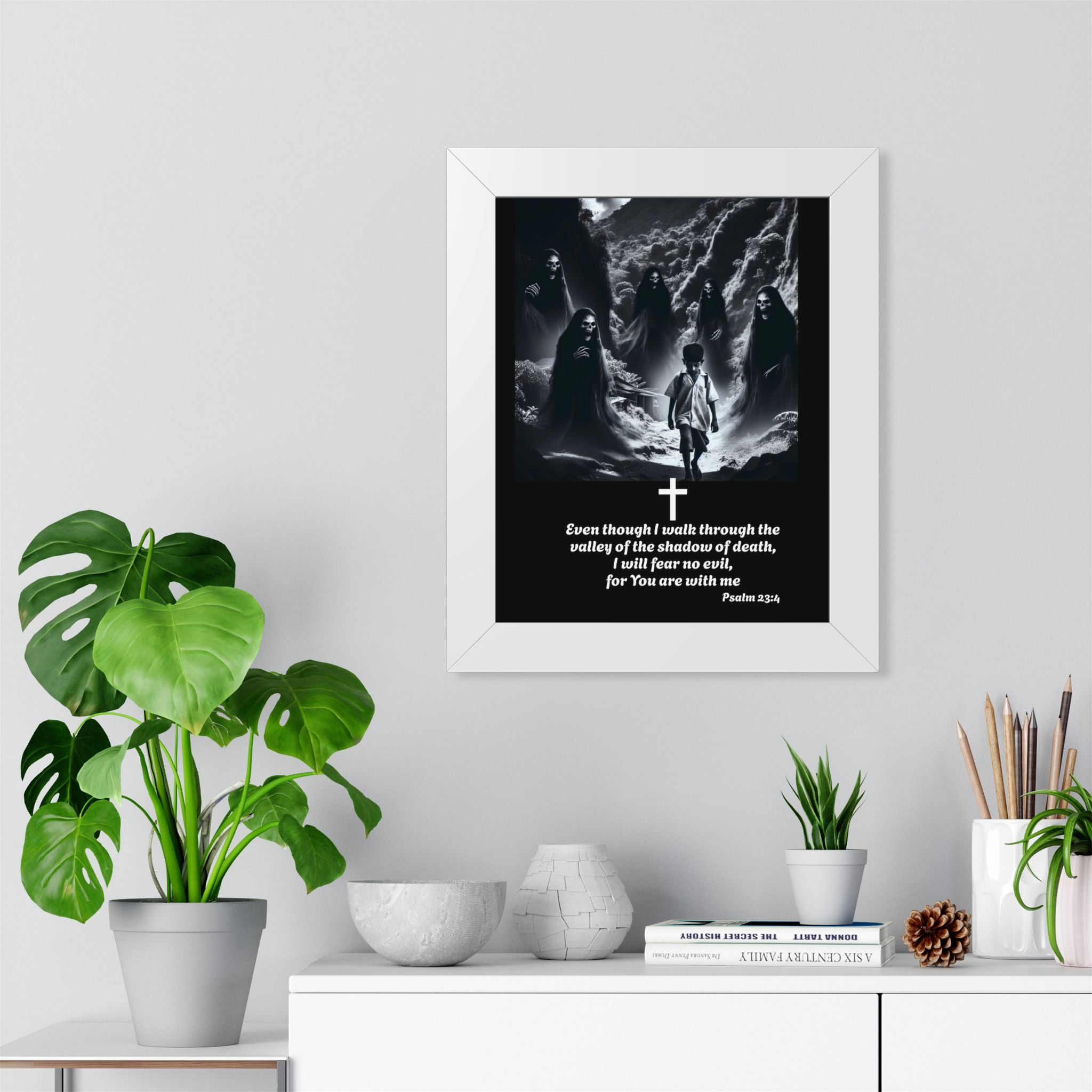 Psalm 23:4 Framed Vertical Poster