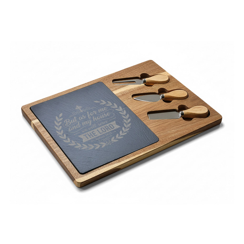 But As For Me and My House engraved Charcuterie Board