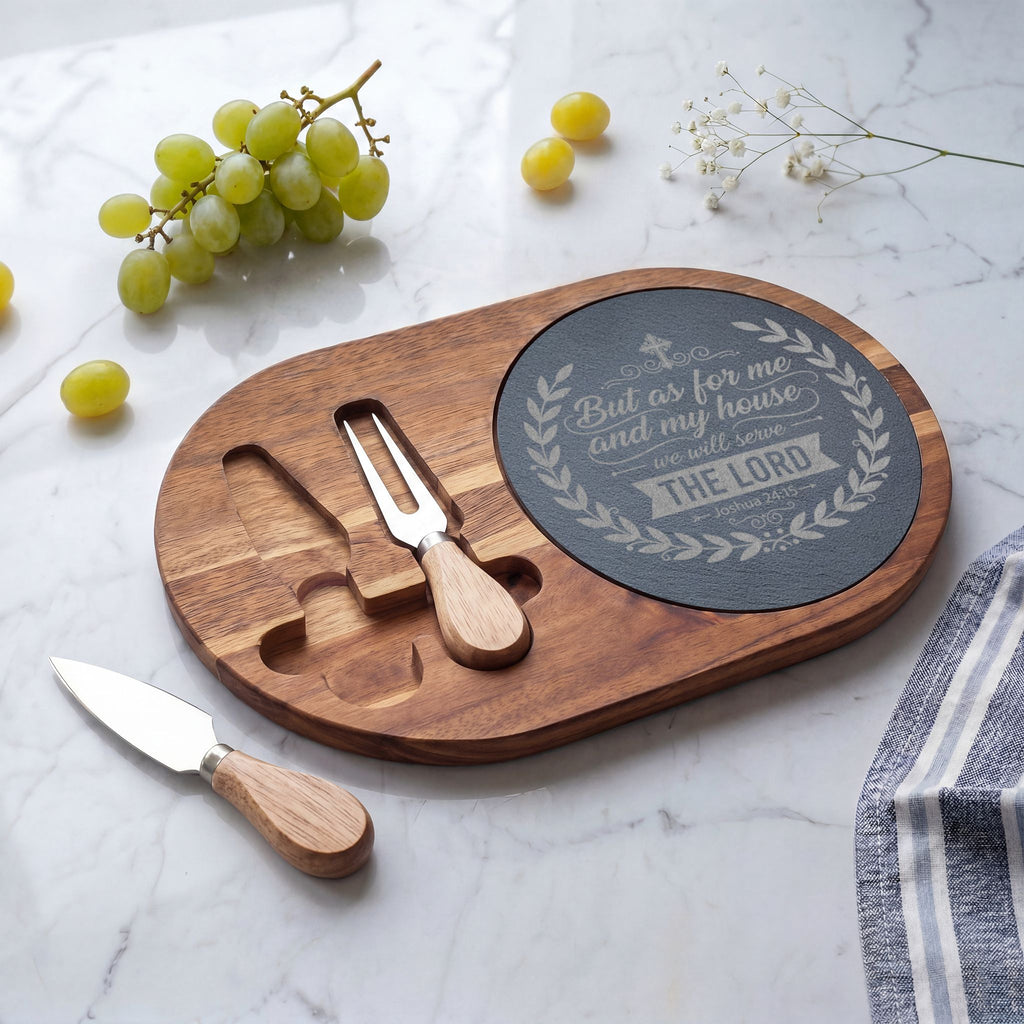 But As For Me and My House engraved Charcuterie Board