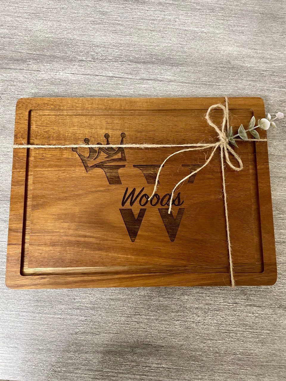 Personalized Acacia Wood Cutting Board | Engraved Kitchen Gift