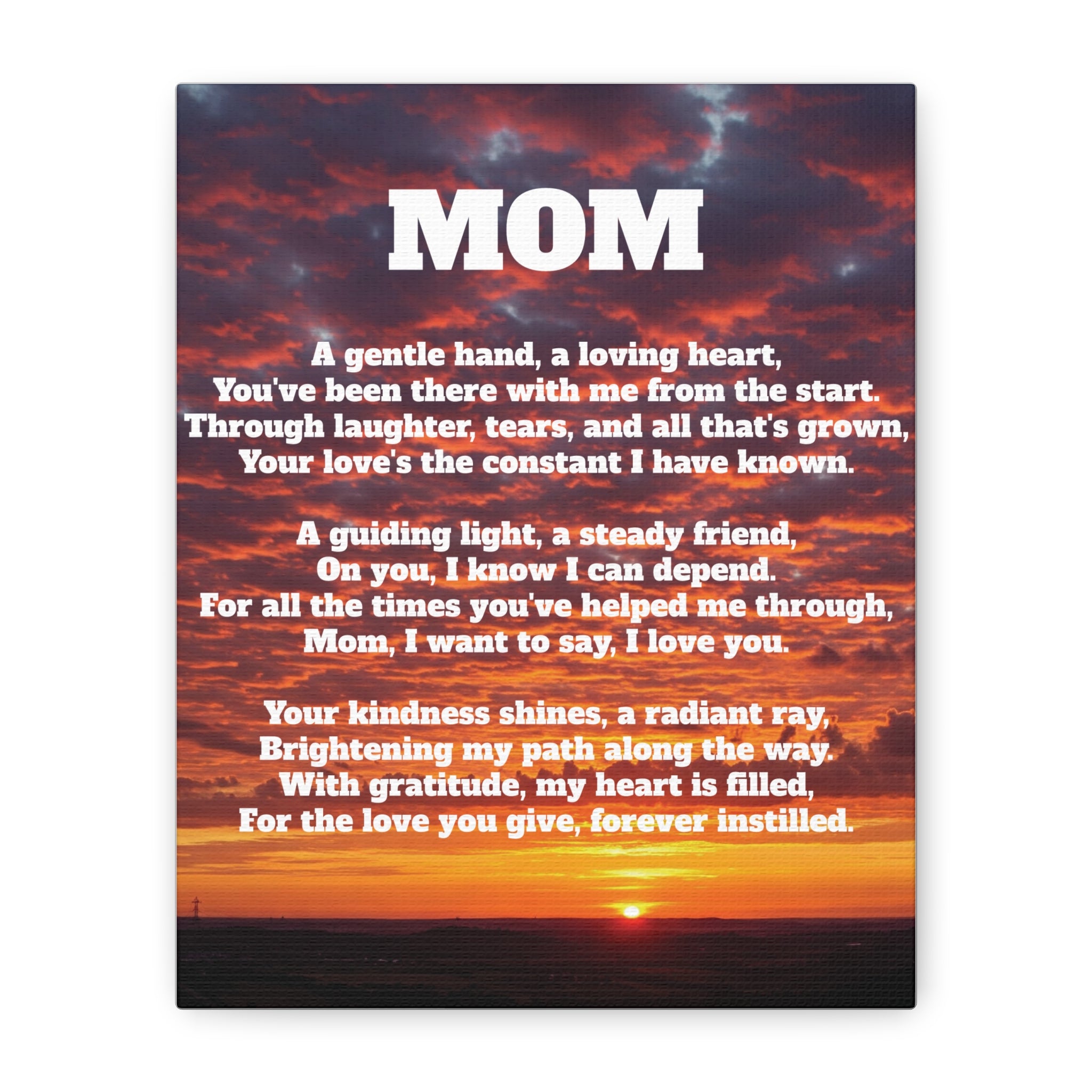 Mom Tribute Canvas Art Heartfelt Wall Decor