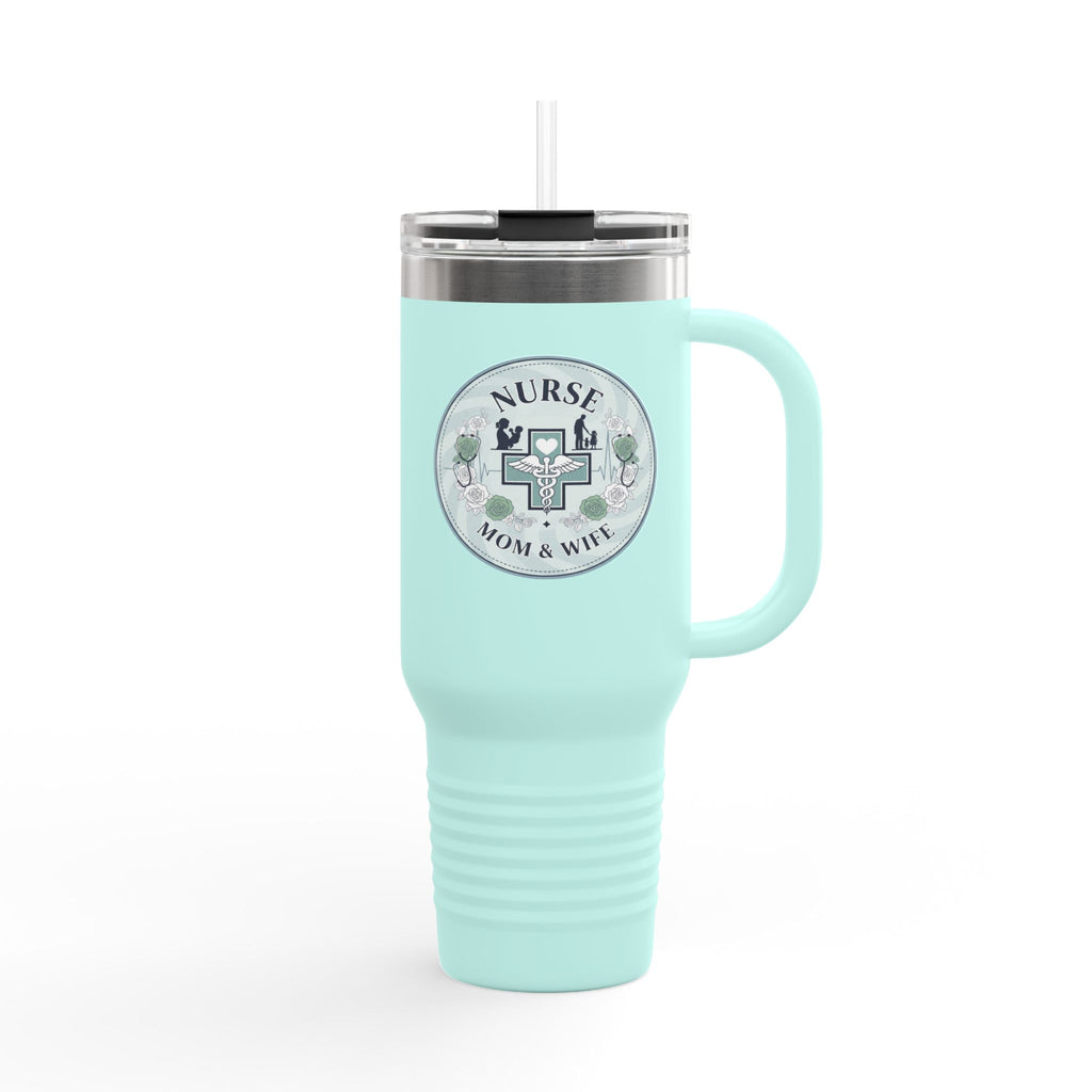Nurse Mom & Wife Insulated Travel Mug, 40oz - Perfect for Coffee Lovers, Gifts for Nurses, Stylish Hydro Flask, Reusable Drinkware, [...]