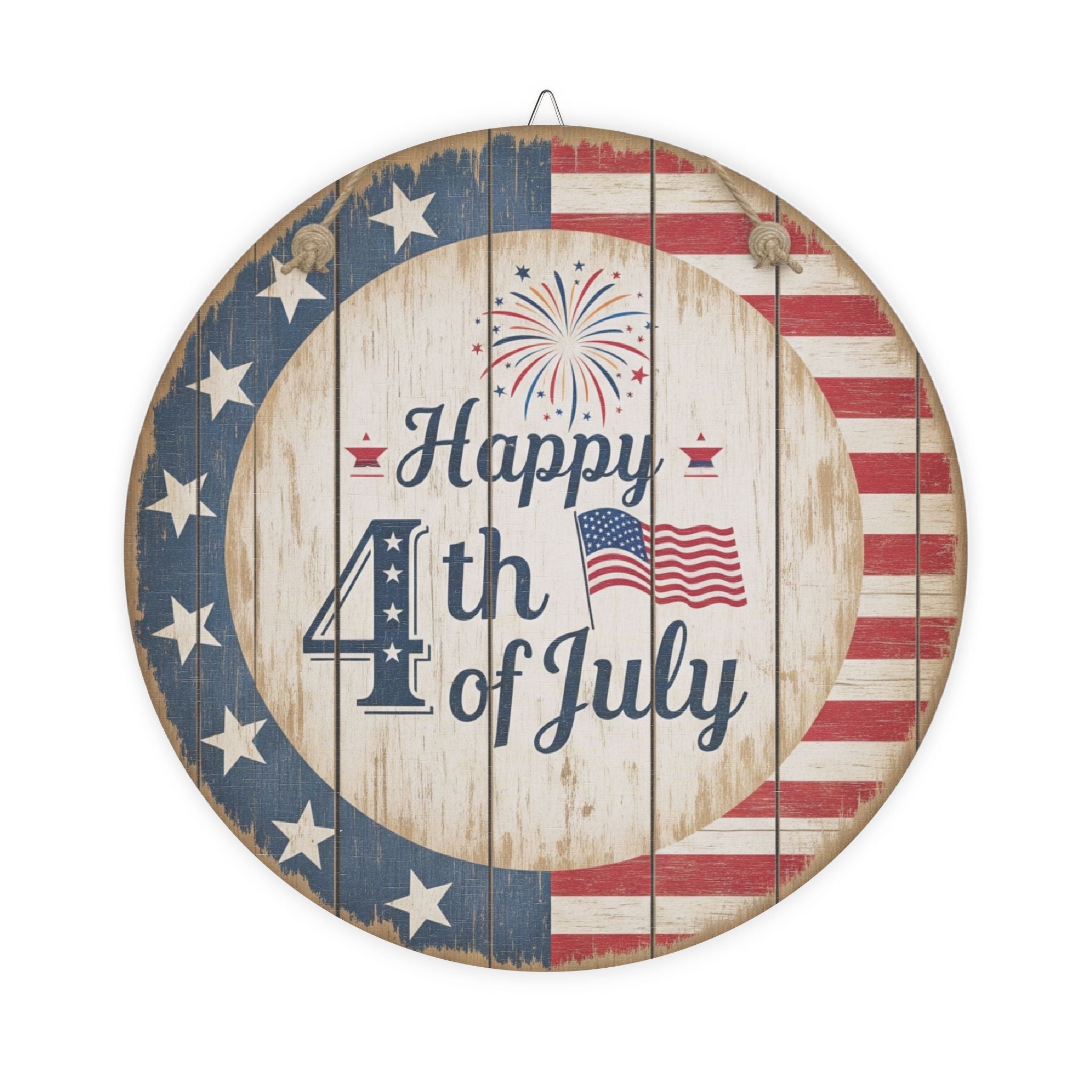 Rustic 4th of July Wood Sign | Farmhouse Decor, Independence Day Wall Art, USA Decorations, Patriotic Home Sign