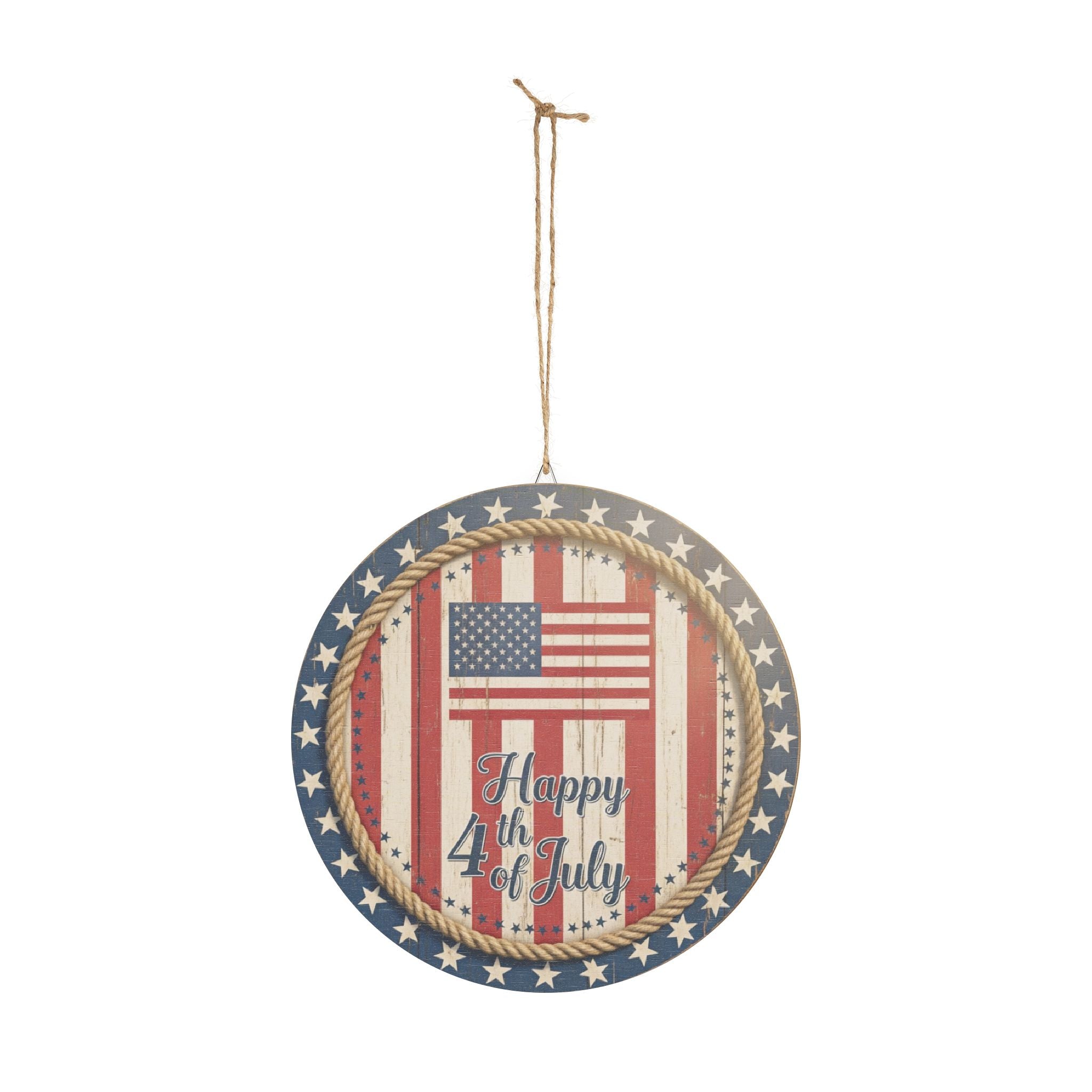 Patriotic Wood Sign for July 4th Celebration, Vintage Rustic Decor, Americana Home Decoration, USA Flag Decor, Perfect for Independence Day