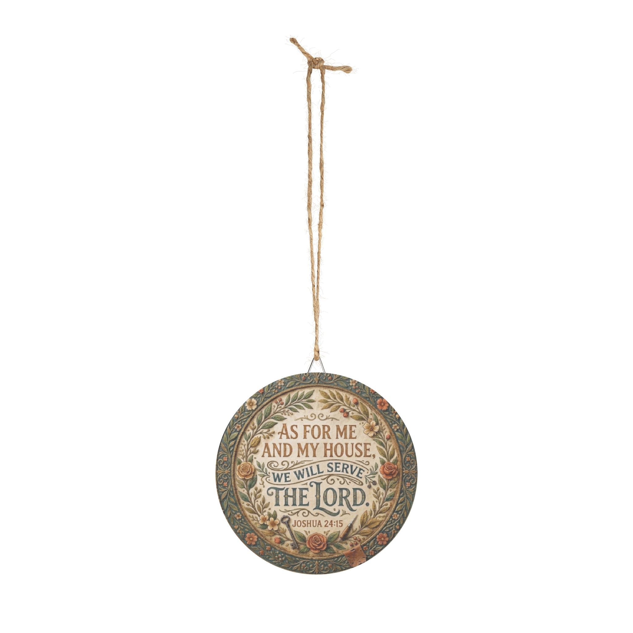 As For Me And My House scripture wall art Wood Sign | Joshua 24:15 round plaque