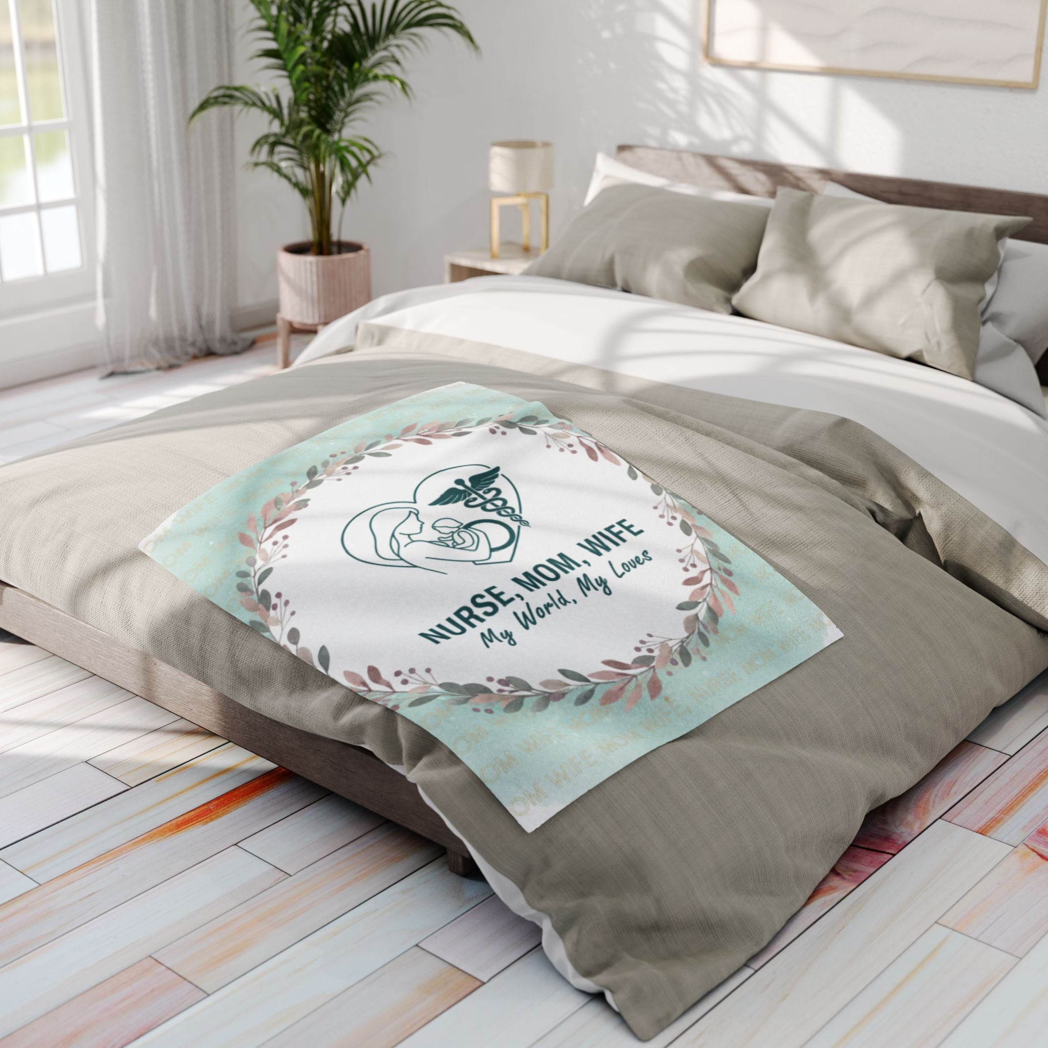 Nurse Mom Wife Fleece Blanket Cozy Gift for Healthcare Workers, Housewarming, Warmth and Comfort