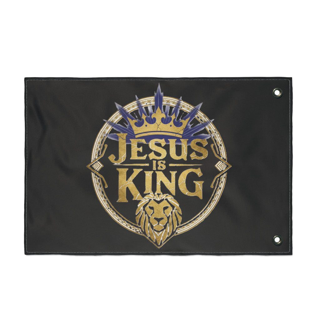Double Sided Flag with 'Jesus is King' Design, Christian Home Decor, Outdoor Flag, Religious Garden Flag, Faith-Based Decoration