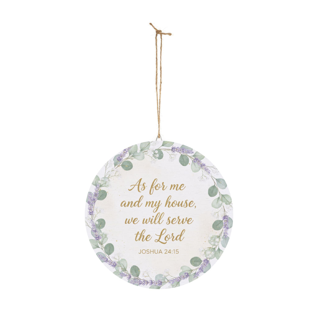 As for me and my house Bible verse wood sign | Joshua 24:15 round wall decor