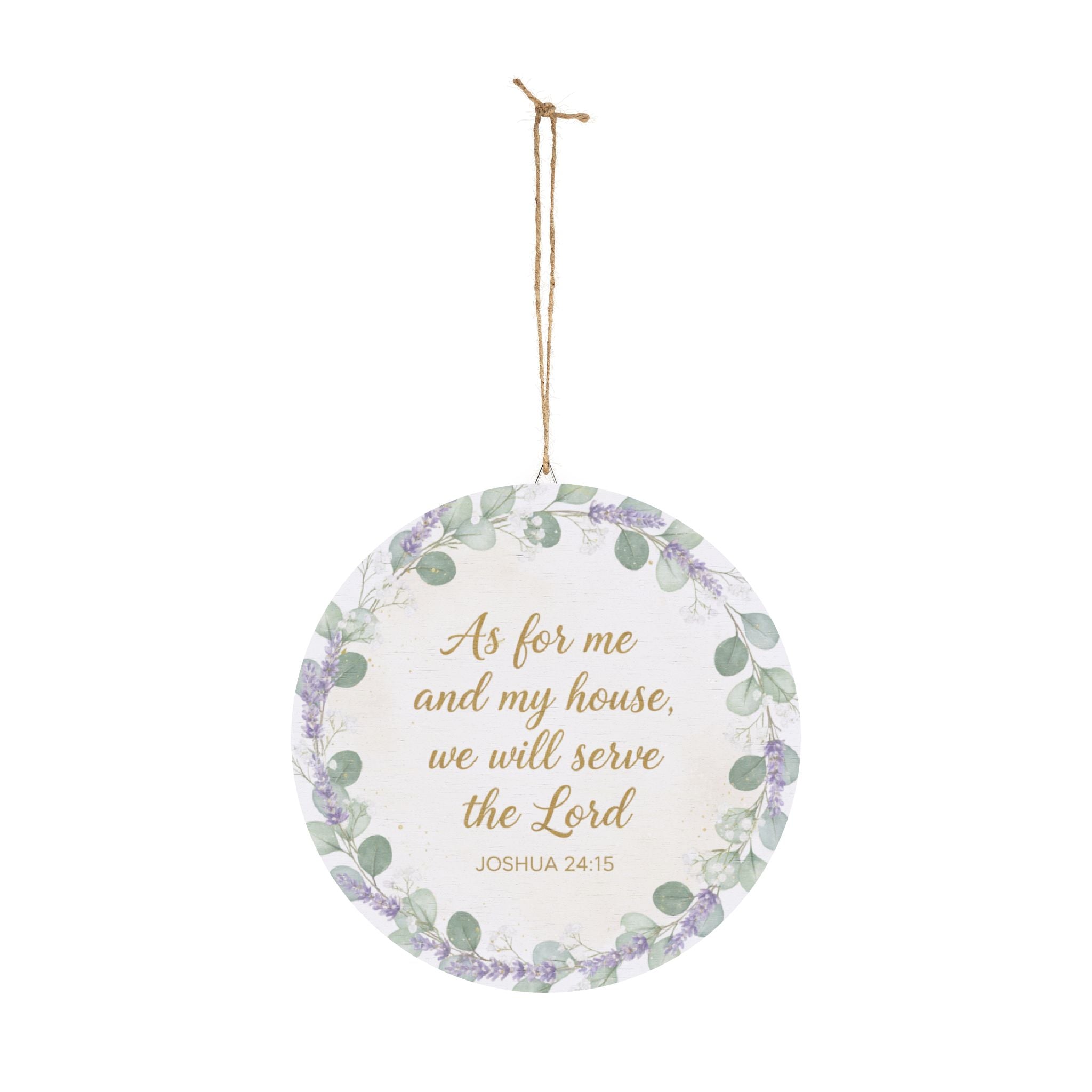 As for me and my house Bible verse wood sign | Joshua 24:15 round wall decor