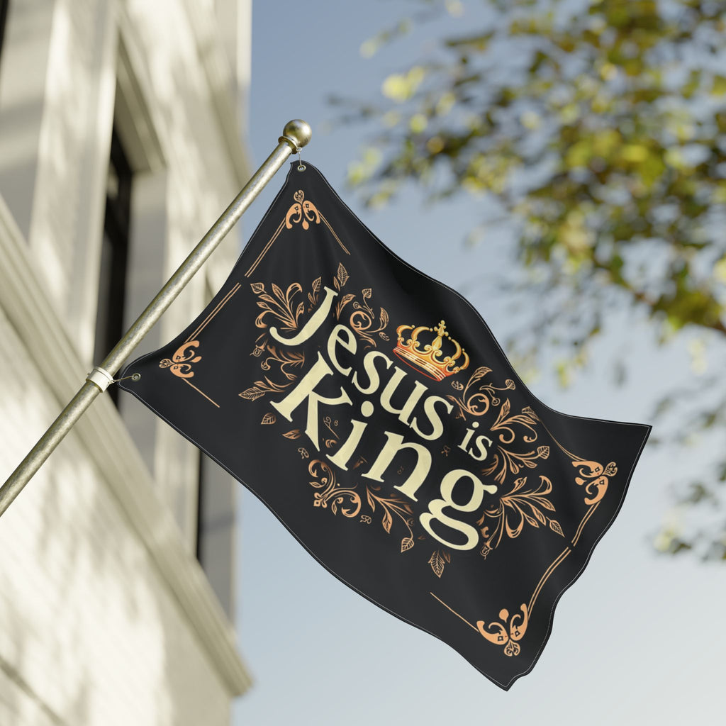 Jesus Is King flag Double Sided Flag | Christian home decor, outdoor banner