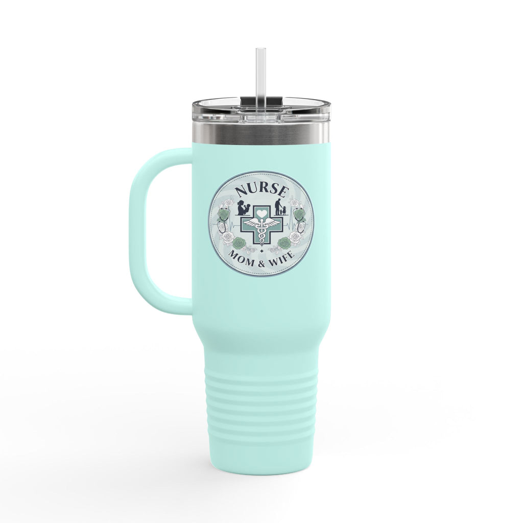 Nurse Mom & Wife Insulated Travel Mug, 40oz - Perfect for Coffee Lovers, Gifts for Nurses, Stylish Hydro Flask, Reusable Drinkware, [...]