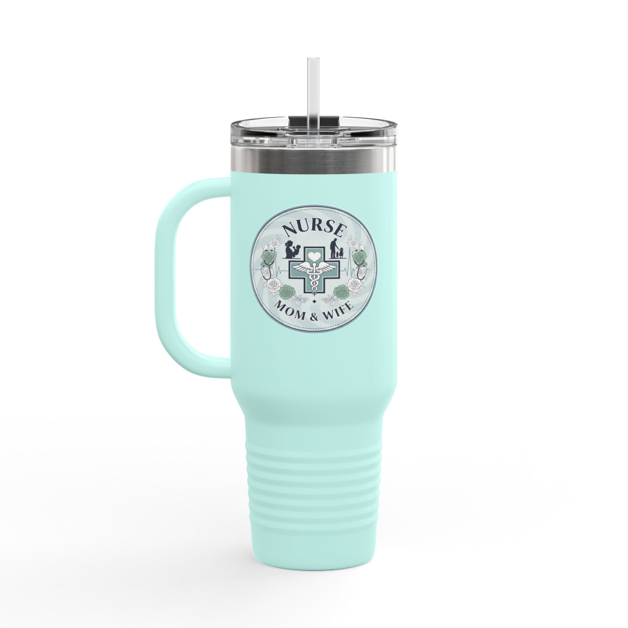 Nurse Mom & Wife Insulated Travel Mug, 40oz - Perfect for Coffee Lovers, Gifts for Nurses, Stylish Hydro Flask, Reusable Drinkware, [...]