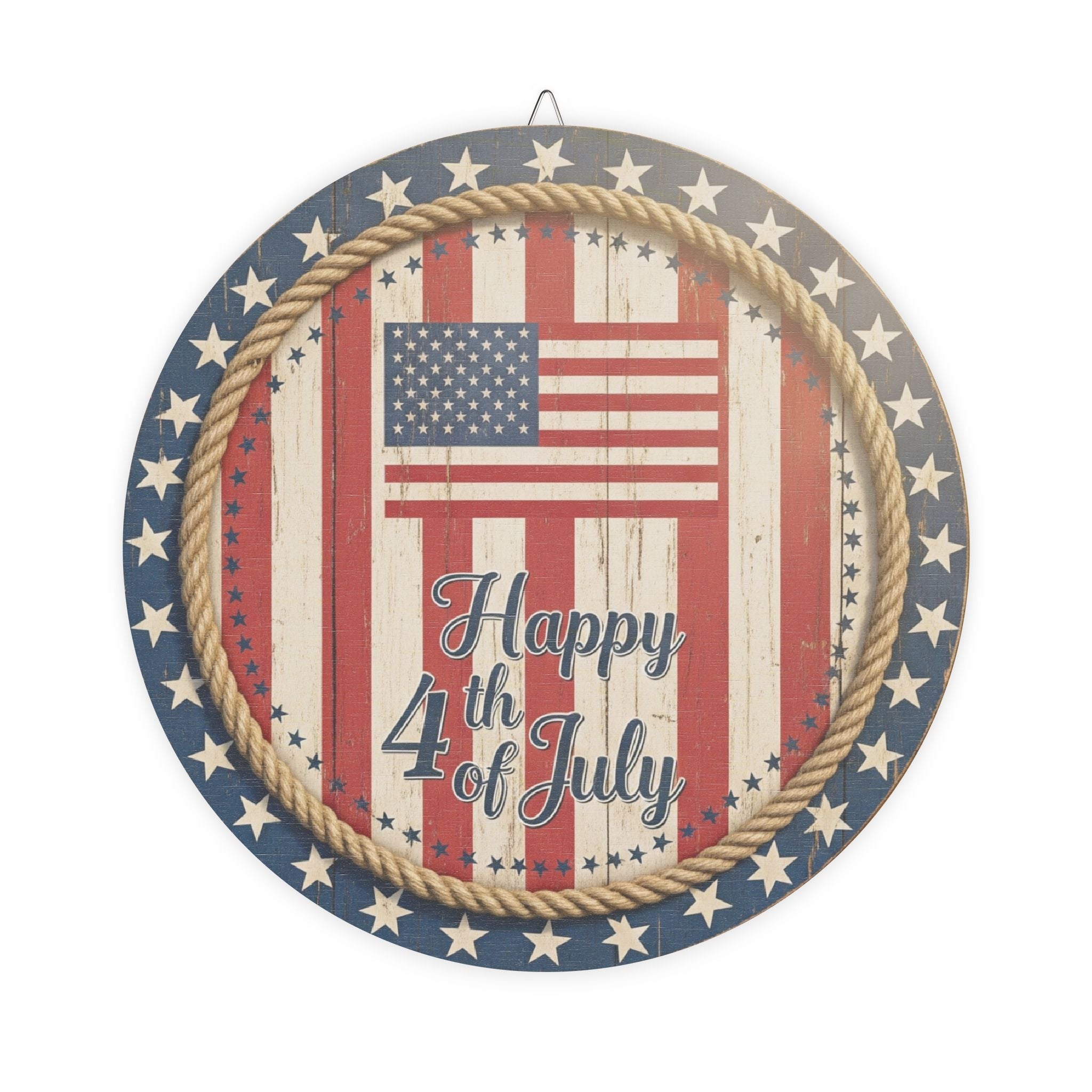 Patriotic Wood Sign for July 4th Celebration, Vintage Rustic Decor, Americana Home Decoration, USA Flag Decor, Perfect for Independence Day