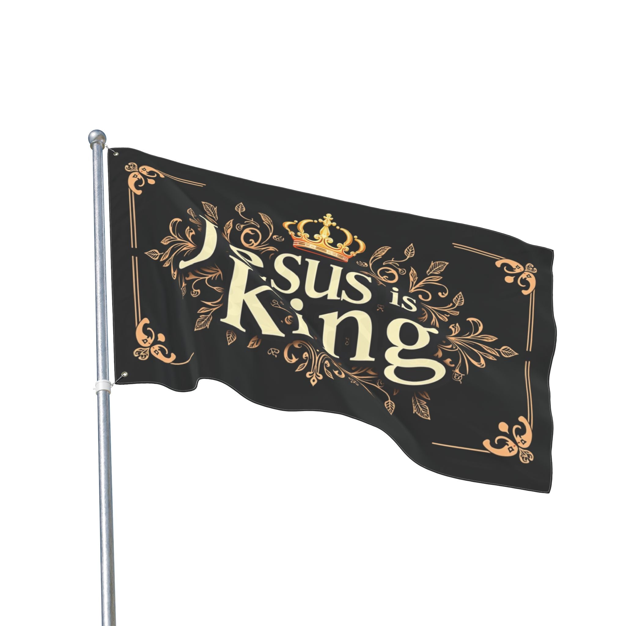 Jesus Is King flag Double Sided Flag | Christian home decor, outdoor banner