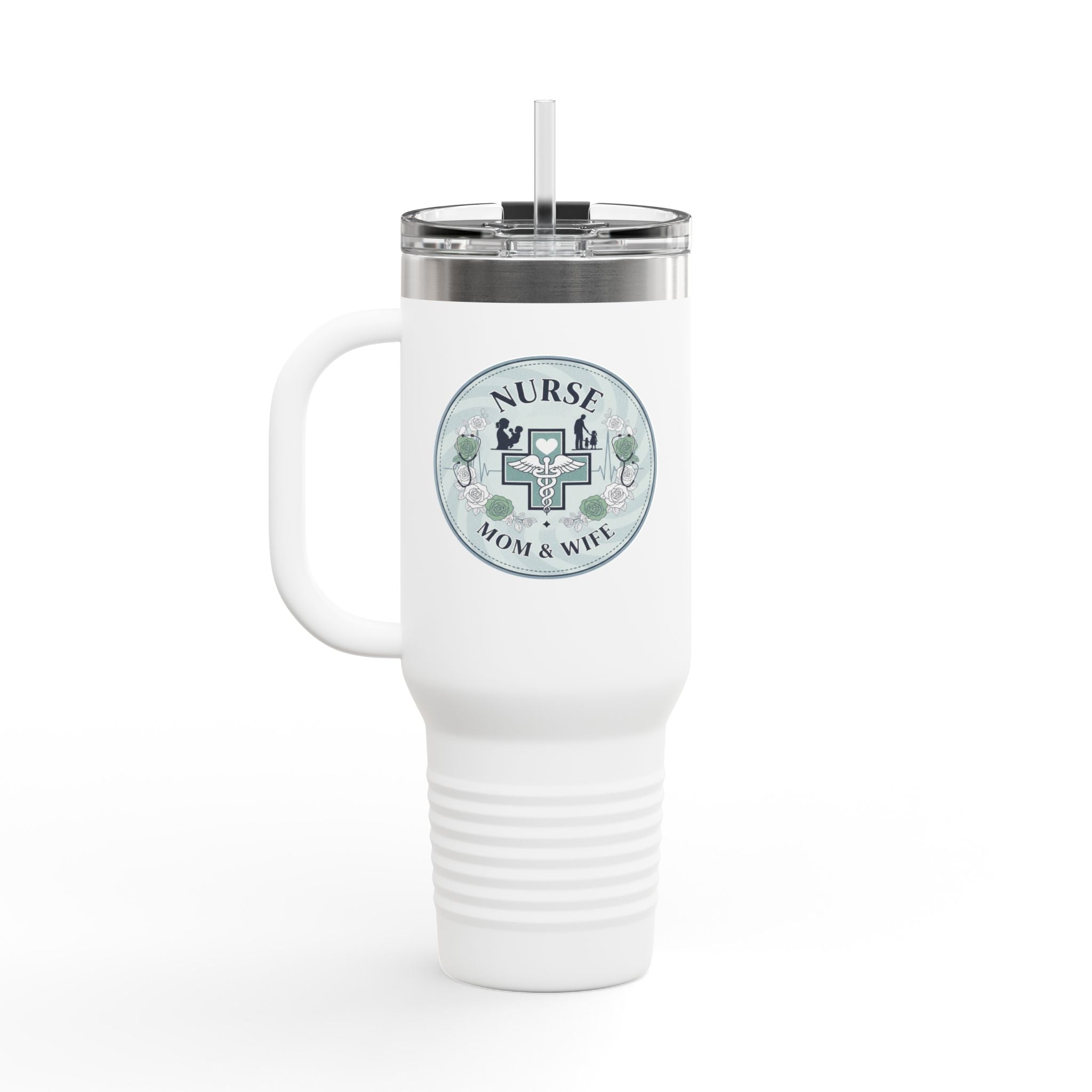 Nurse Mom & Wife Insulated Travel Mug, 40oz - Perfect for Coffee Lovers, Gifts for Nurses, Stylish Hydro Flask, Reusable Drinkware, [...]