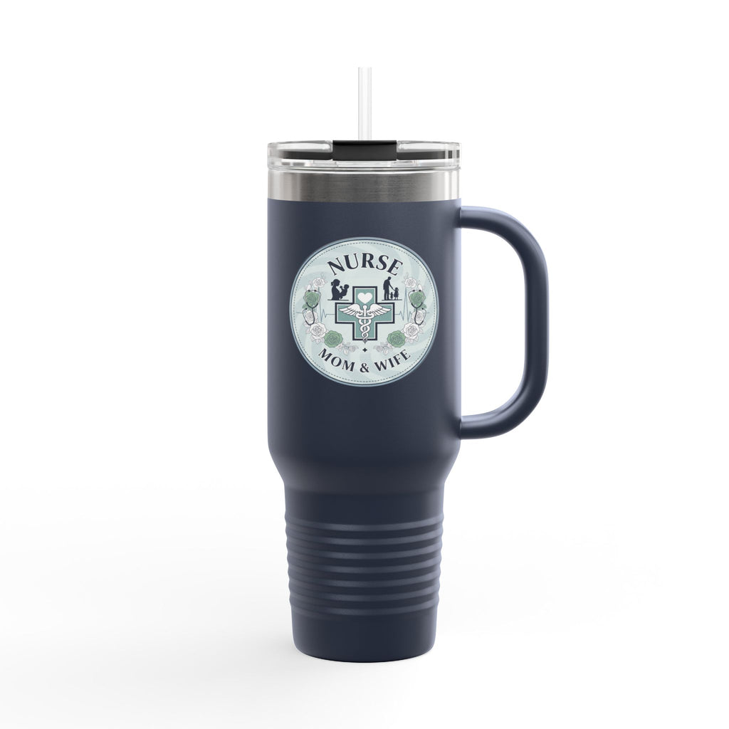 Nurse Mom & Wife Insulated Travel Mug, 40oz - Perfect for Coffee Lovers, Gifts for Nurses, Stylish Hydro Flask, Reusable Drinkware, [...]
