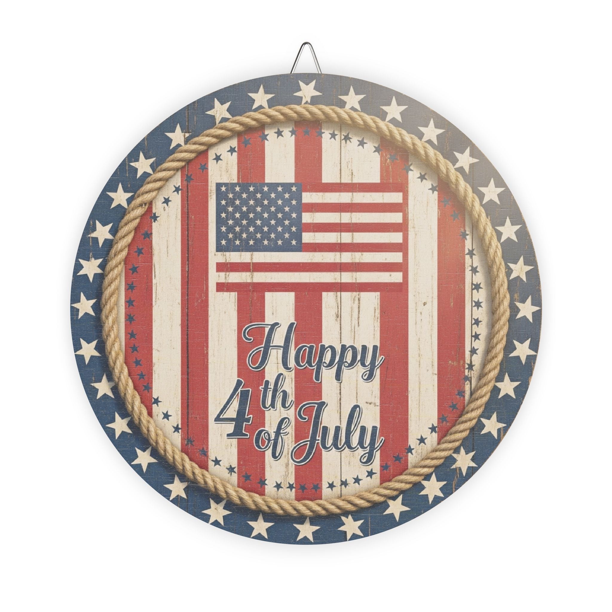 Patriotic Wood Sign for July 4th Celebration, Vintage Rustic Decor, Americana Home Decoration, USA Flag Decor, Perfect for Independence Day