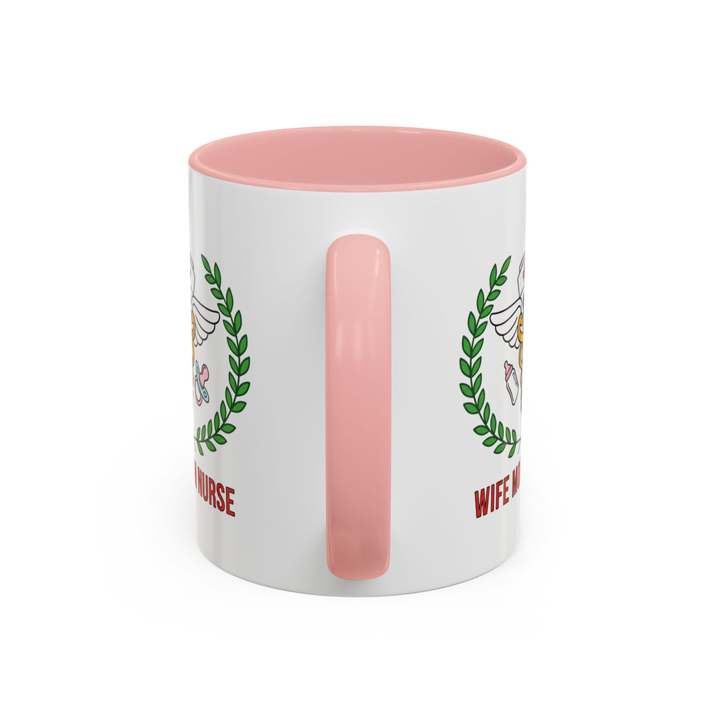 Wife Mom Nurse Accent Coffee Mug | Gift for Nurses, Mom's Coffee Cup, Cute Healthcare Mug, Personalized Nurse Gift, Humor Mug