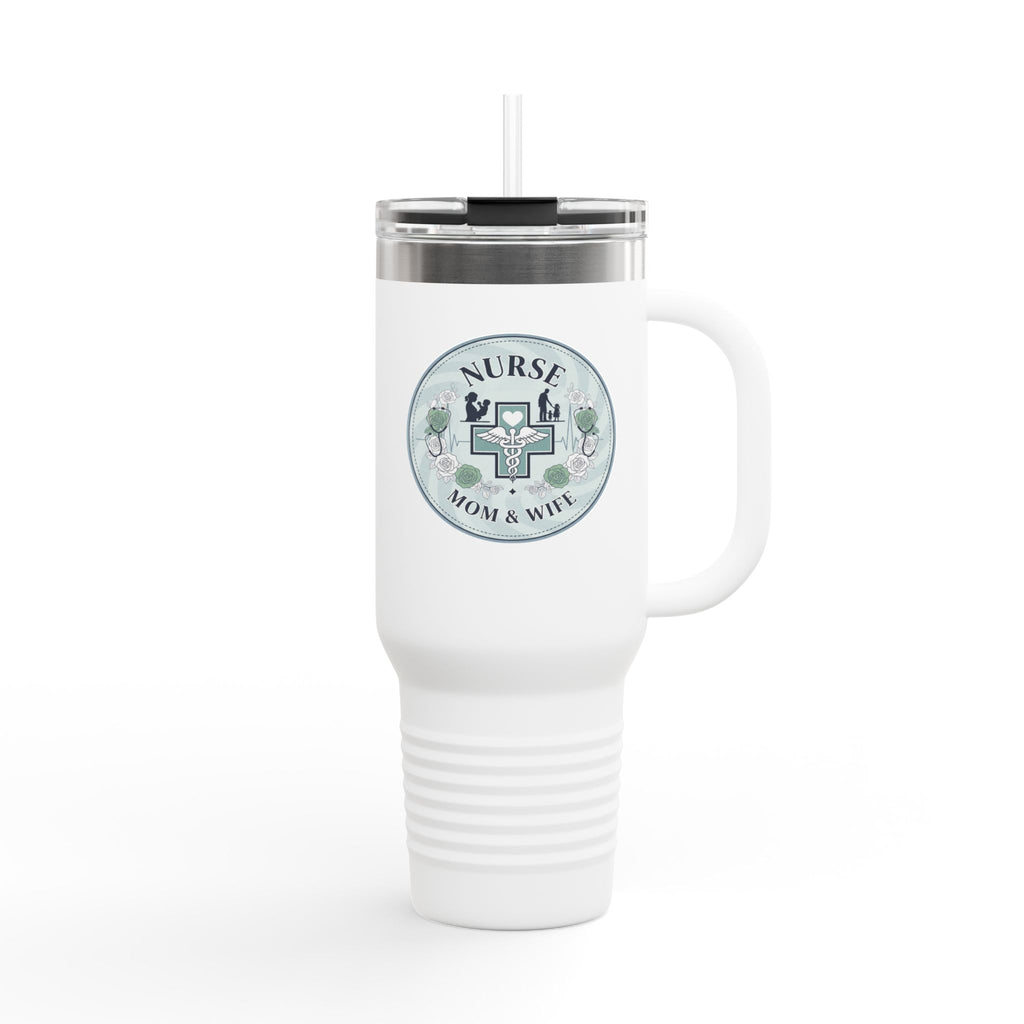 Nurse Mom & Wife Insulated Travel Mug, 40oz - Perfect for Coffee Lovers, Gifts for Nurses, Stylish Hydro Flask, Reusable Drinkware, [...]