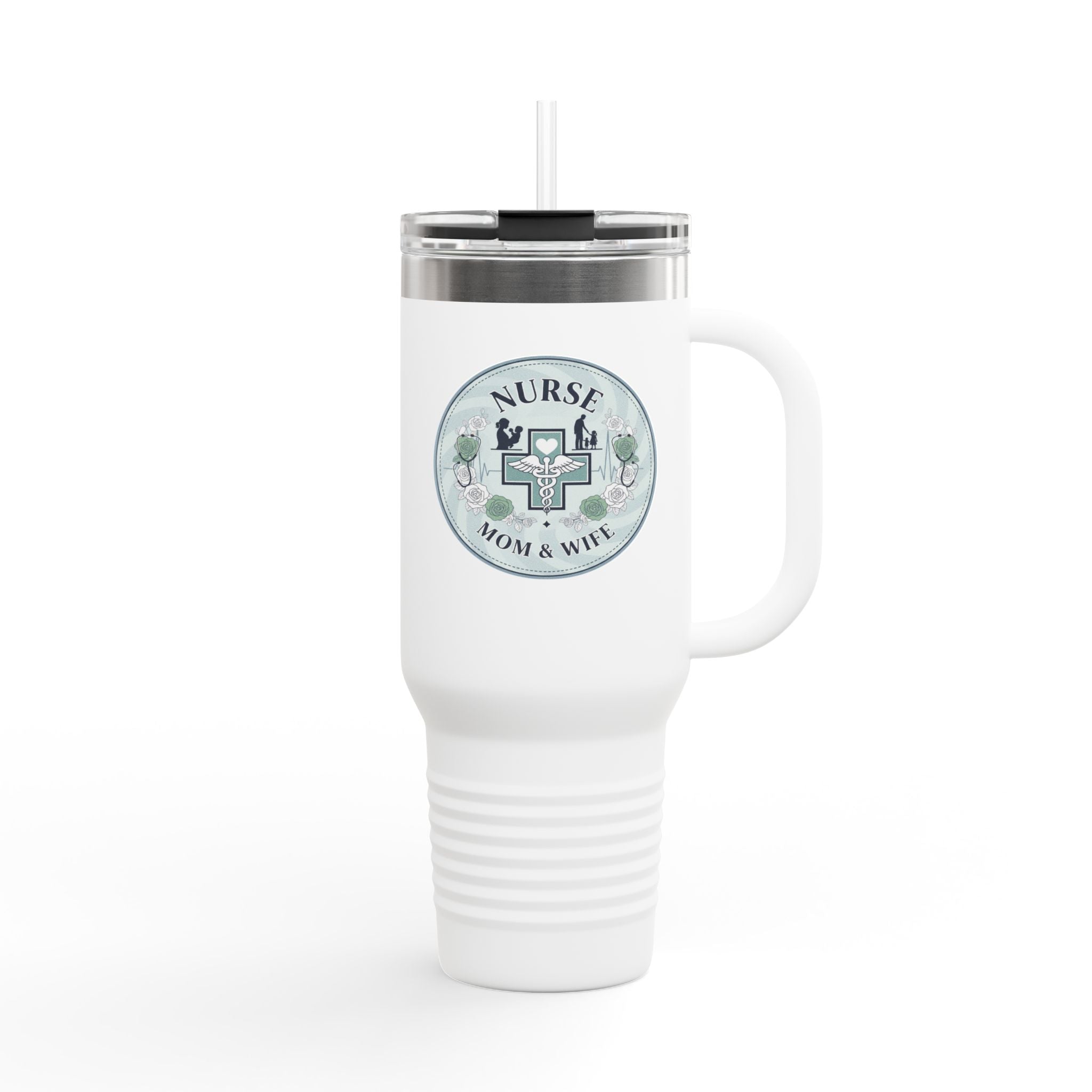 Nurse Mom & Wife Insulated Travel Mug, 40oz - Perfect for Coffee Lovers, Gifts for Nurses, Stylish Hydro Flask, Reusable Drinkware, [...]