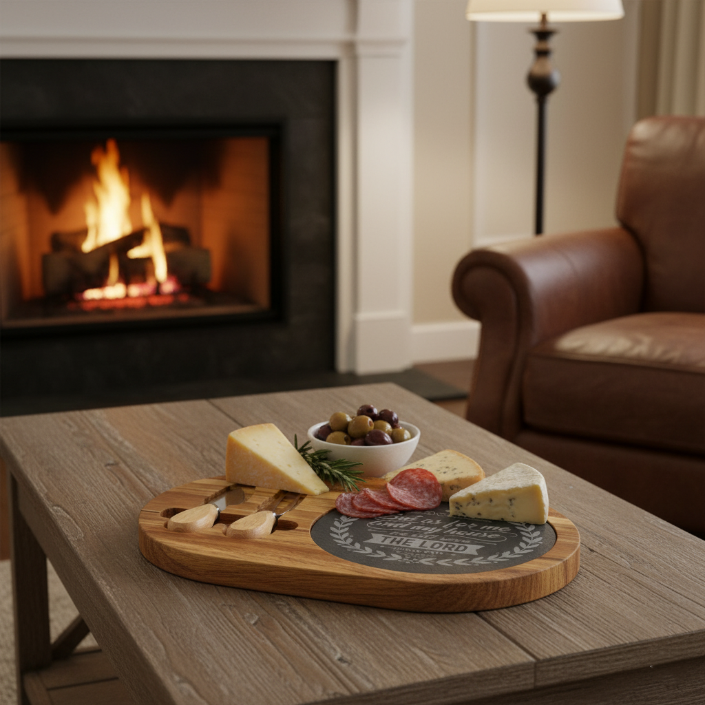 But As For Me and My House engraved Charcuterie Board