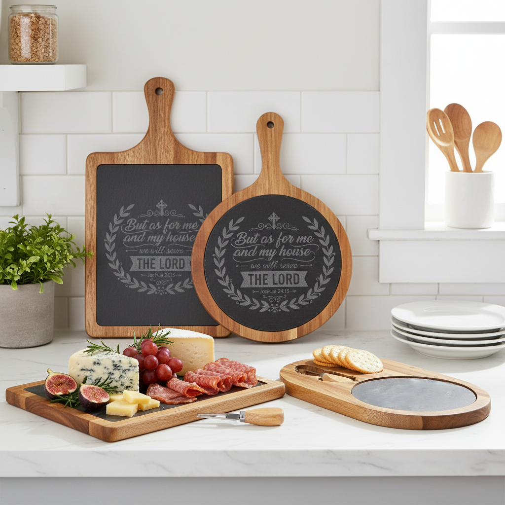 But As For Me and My House engraved Charcuterie Board